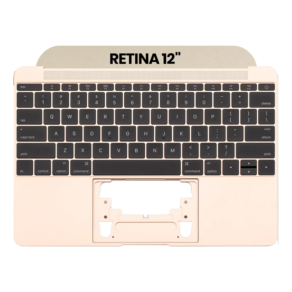 Top Case with Keyboard and Microphone for MacBook 12" A1534 (2016-2017) (US English) (Used OEM Component Quality B/C) (Gold)
