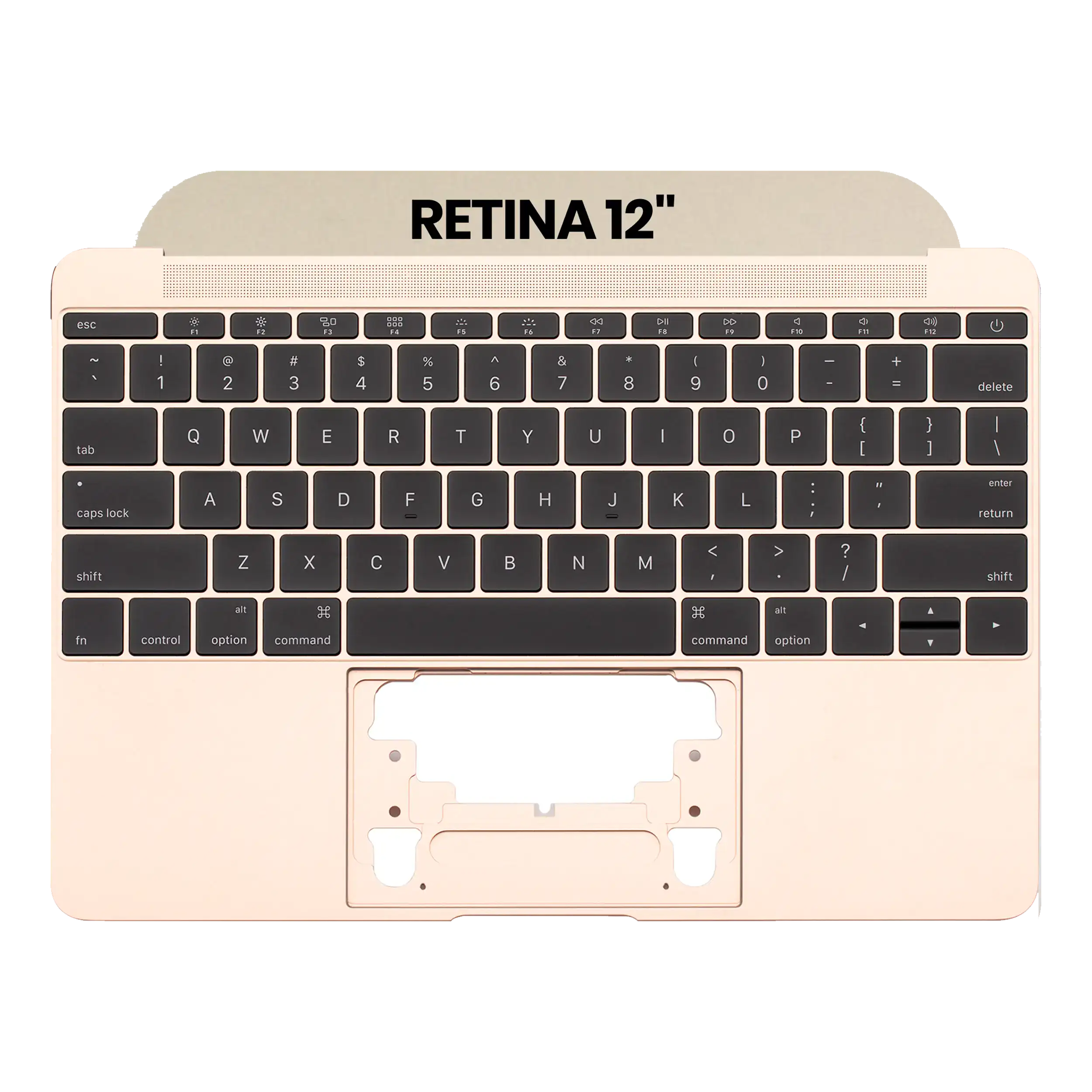 Top Case with Keyboard and Microphone for MacBook 12" A1534 (2016-2017) (US English) (Used OEM Component Quality B/C) (Gold)
