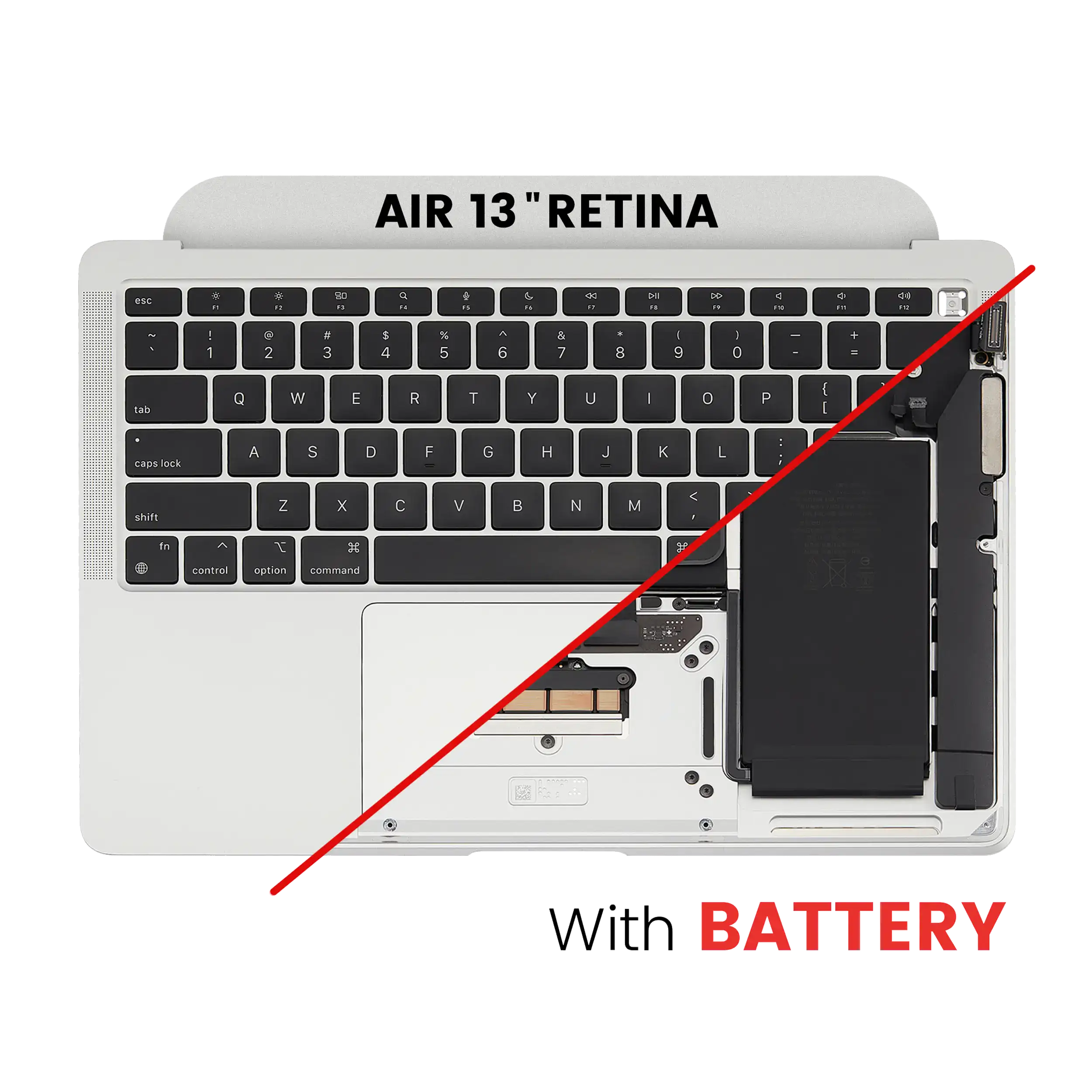 Top Case with Battery and Keyboard for MacBook Air 13" A2337 (2020) (Silver) (US Keyboard)