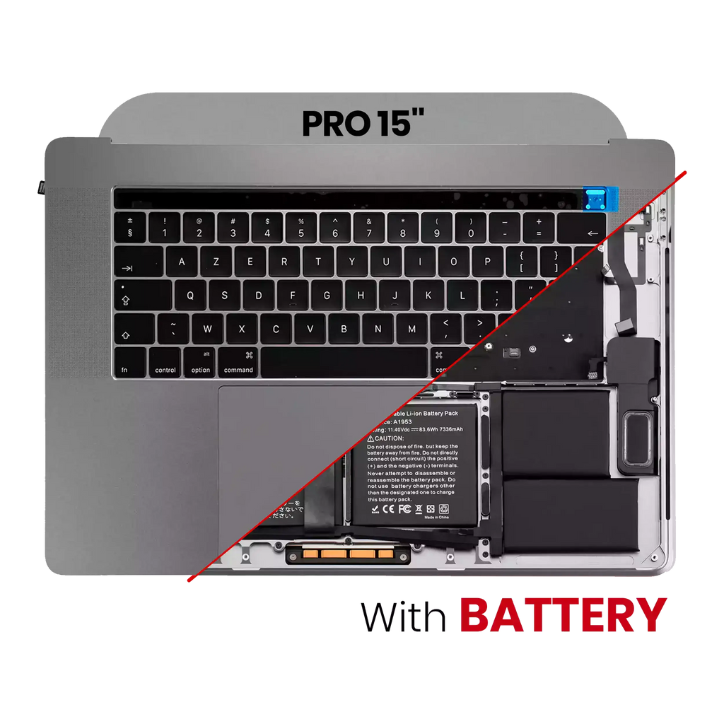 Topcase mit Akku+Tastatur für MacBook Pro 15" A1990 Silber