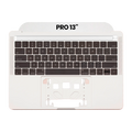 Top Case with Keyboard for MacBook Pro 13" A1706 (2016-2017) (US English) (used OEM part: like new) (Silver)