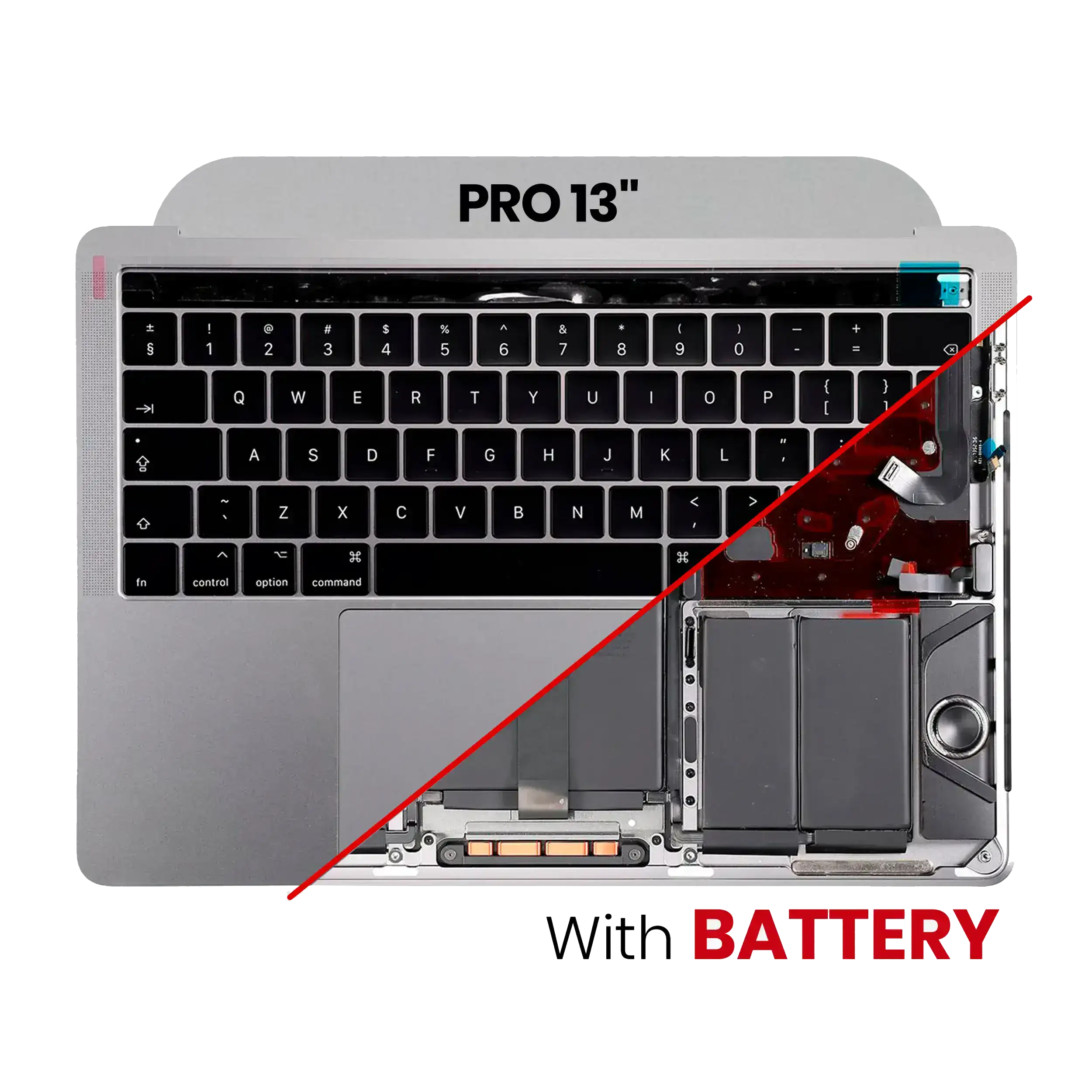 Apple MacBook Pro 13" A1706 Topcase mit Akku & Tastatur (Space Grau, UK)