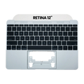 Top Case Tastatur Mikrofon MacBook 12" A1534 (2015) US OEM Neuzustand Silber