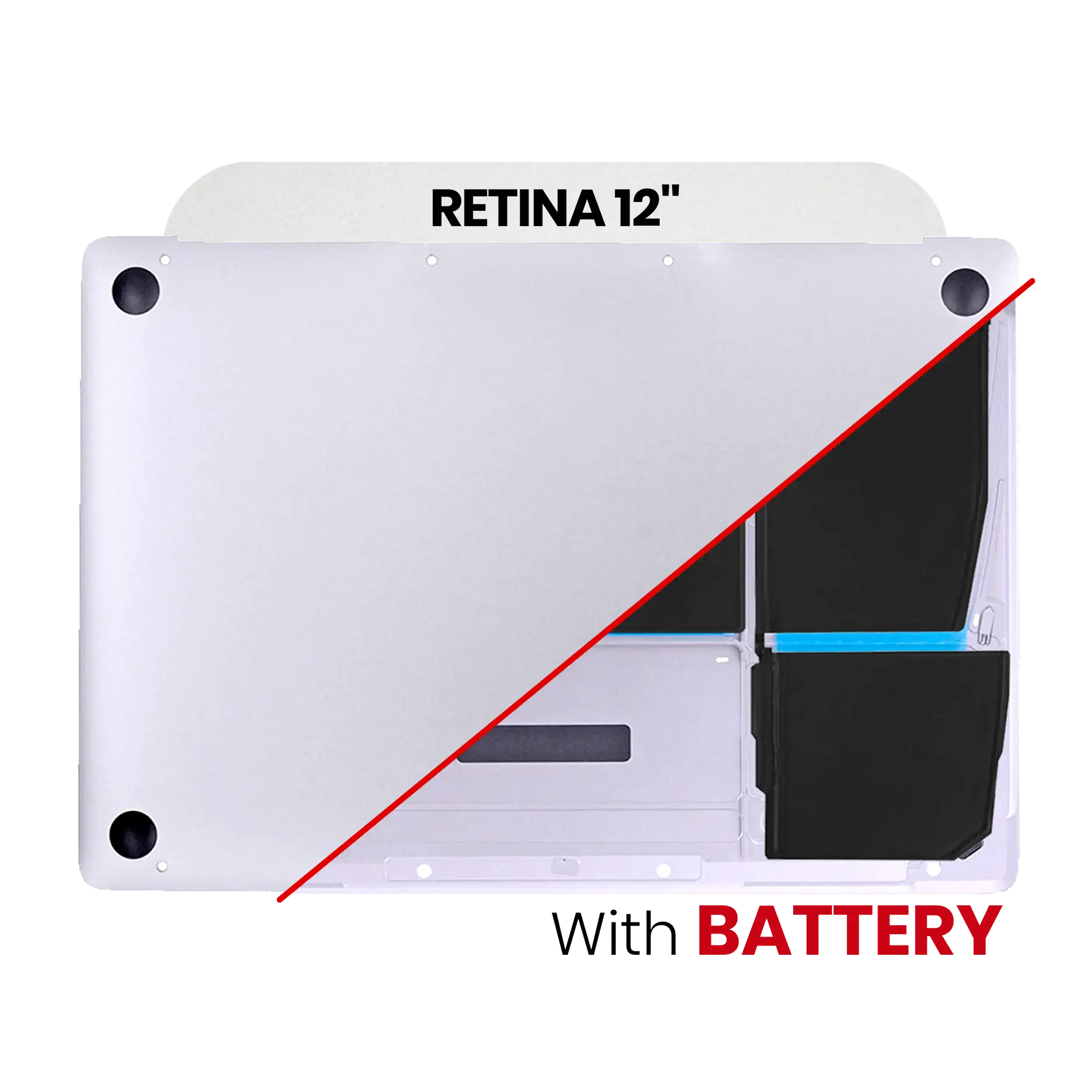 Bottom Back Cover/Frame (A1705) for Apple MacBook 12" A1534 (2016-2017) – Silver