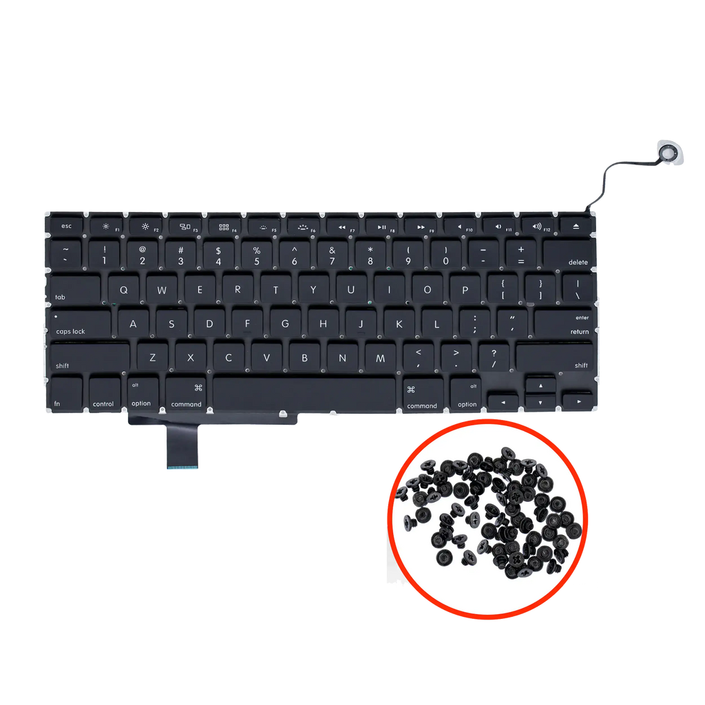 Tastatur + Hintergrundbeleuchtung + Schraube (US) für MacBook Pro 17" A1297