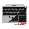 Top Case with Battery and Keyboard for MacBook Pro 13" A2338 (2020) (Used OEM Pull, B/C Quality) (US Keyboard) (Silver)