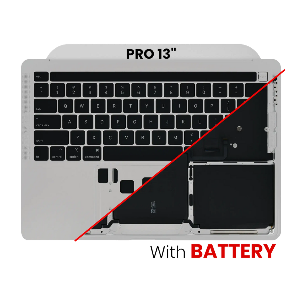 OEM-Ausbau Topcase inkl. Akku & US-Tastatur MacBook Pro 13 A2338 Silber B/C