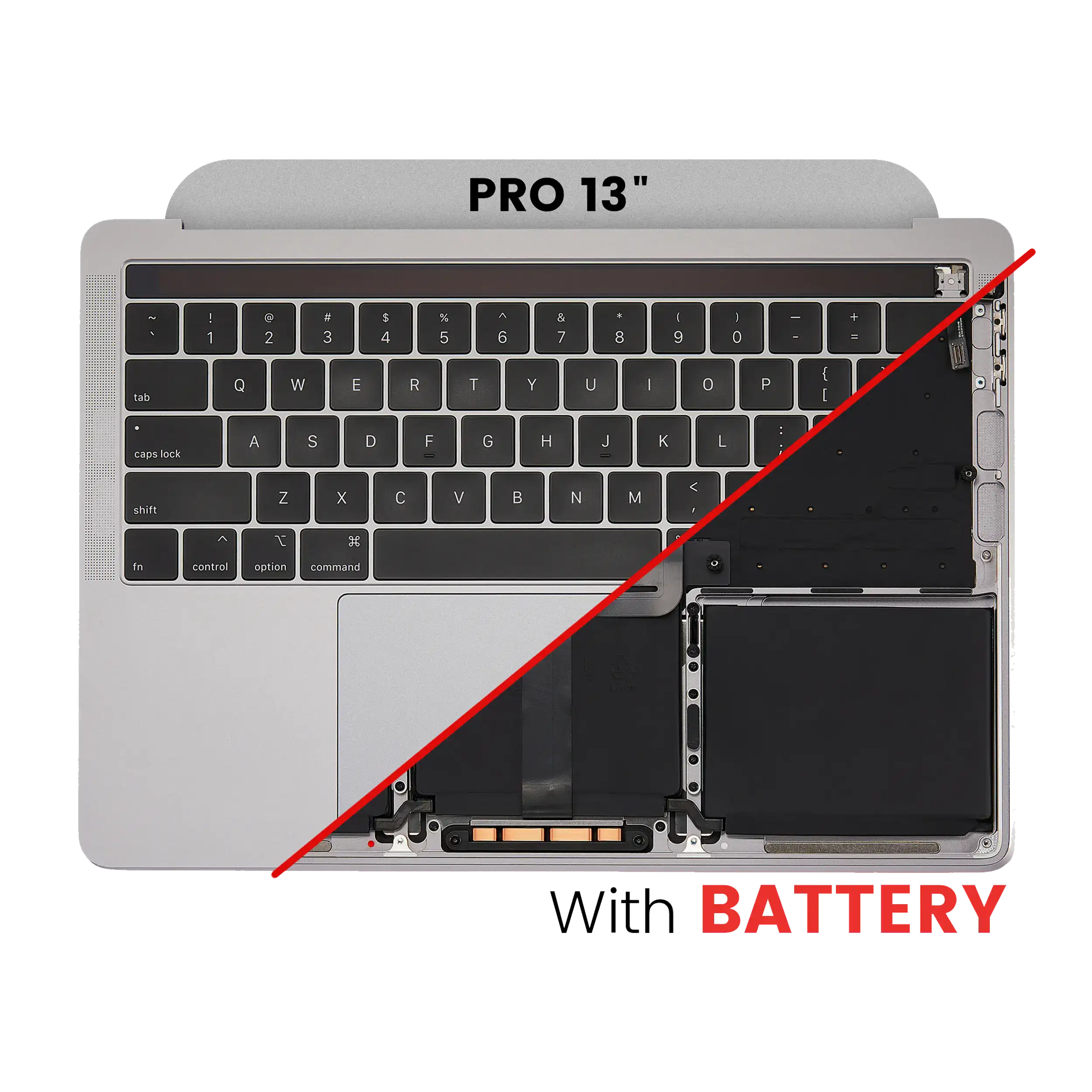 Topcase with Battery and Keyboard for MacBook Pro 13" A2159 (2019) (US English) (Quality B/C) (Space Gray)