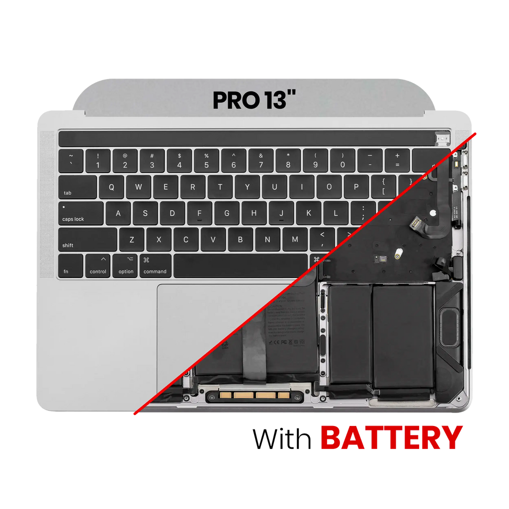Top Case with Battery and Keyboard for MacBook Pro 13" (A1989 / Late 2018 / Early 2019) US Keyboard Space Gray (used OEM part, Quality B/C)