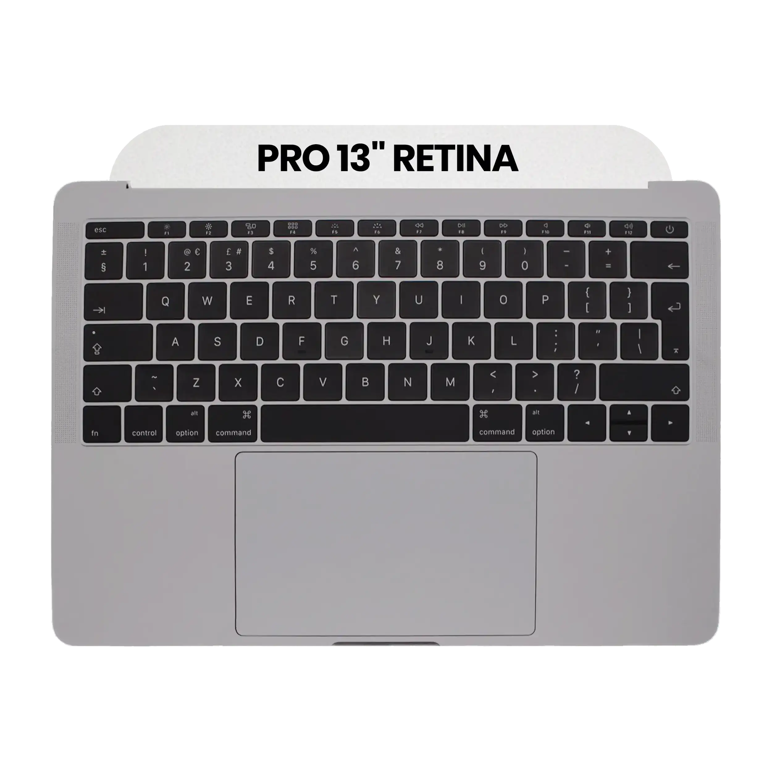 Top Case mit Keyboard (ISO UK) and Trackpad für MacBook Pro 13" A1708 (2016) (gebrauchter OEM-Ausbau, Qualität B/C) (Space Grau)