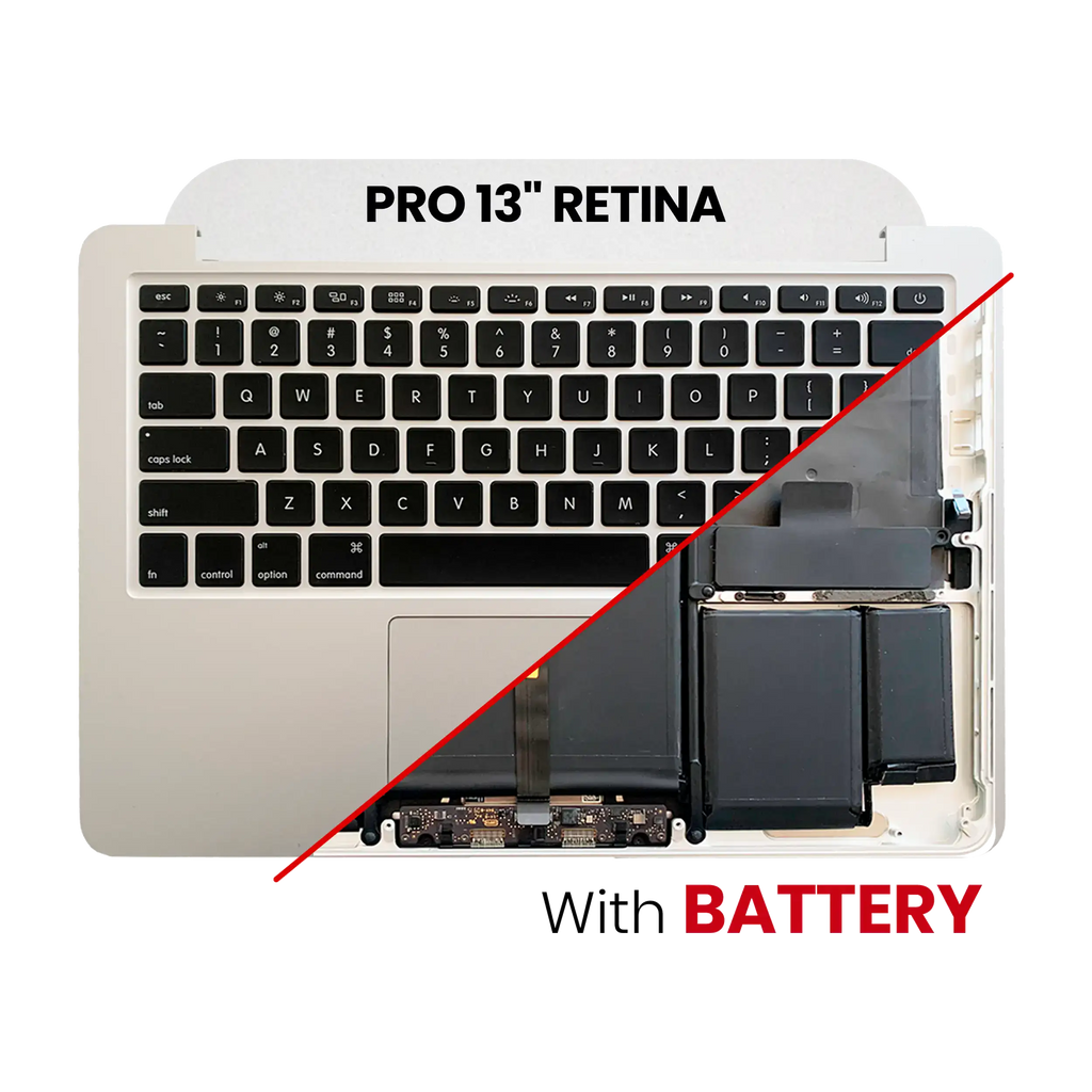Top Case with Battery and US Keyboard for MacBook Pro 13" A1502 (2015) – OEM Pulled Like New – Silver