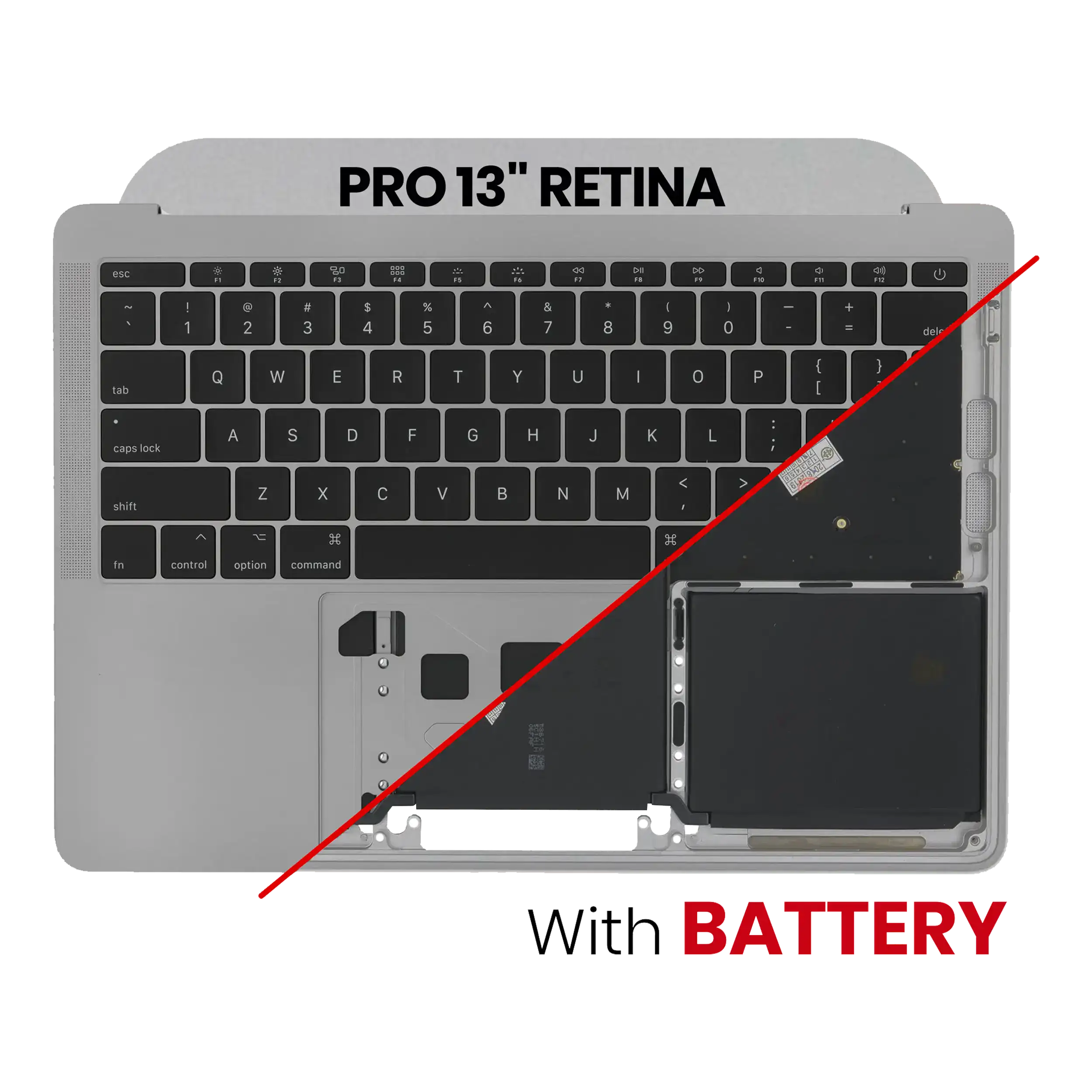 Topcase mit Akku Tastatur MacBook Pro 13 A1708 Space Grau US OEM