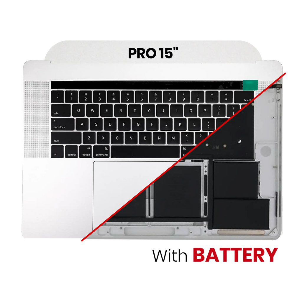 Top Case with Battery and Keyboard for MacBook Pro 15" A1707 (2016-2017) (US Keyboard) (used OEM removal, B/C quality) (Space Gray)