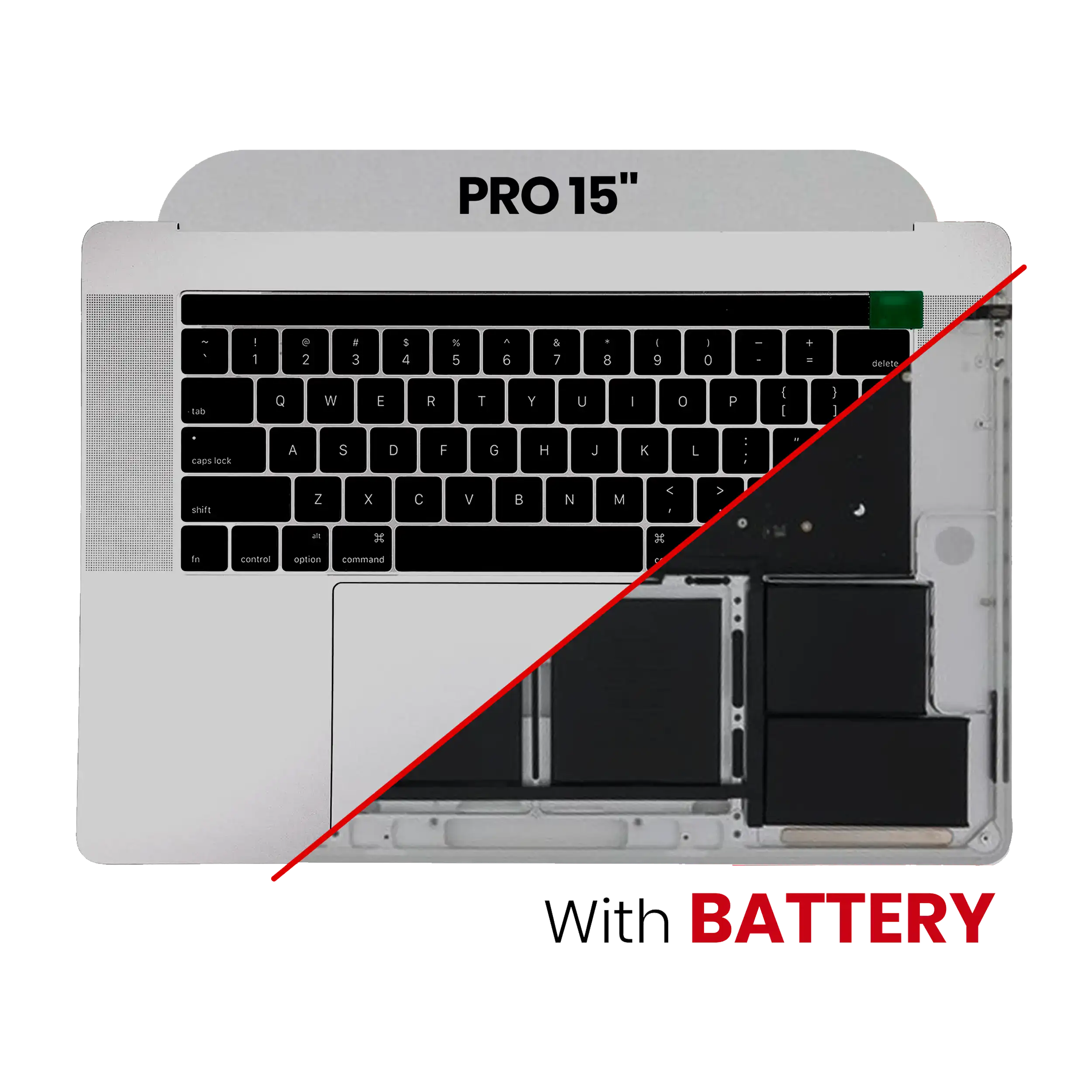 Top Case with Battery and Keyboard for MacBook Pro 15" A1707 (2016-2017) (US Keyboard) (Space Gray)
