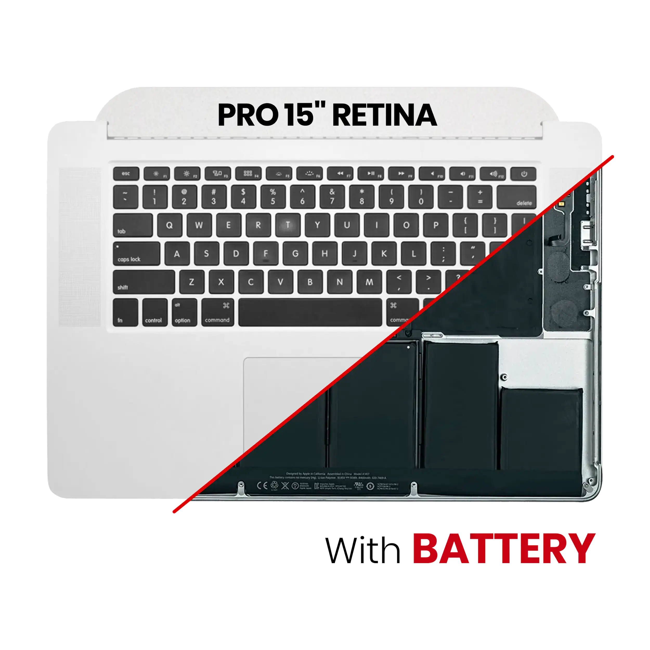 Top case with battery and keyboard for MacBook Pro 15" A1398 (2015) (US keyboard)