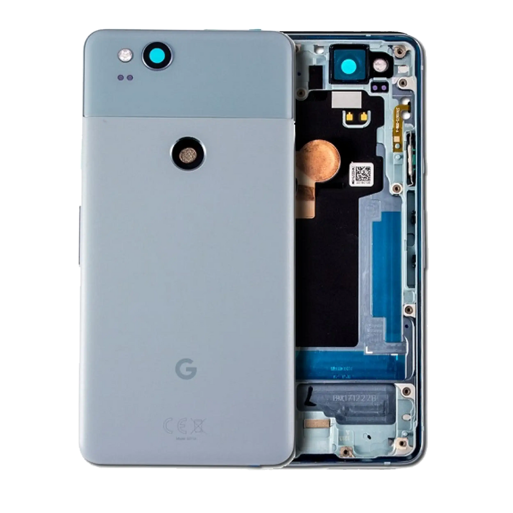 Back Cover/Frame with Small Components Pre-Installed for Google Pixel 2 (Original OEM) (Kinda Blue)