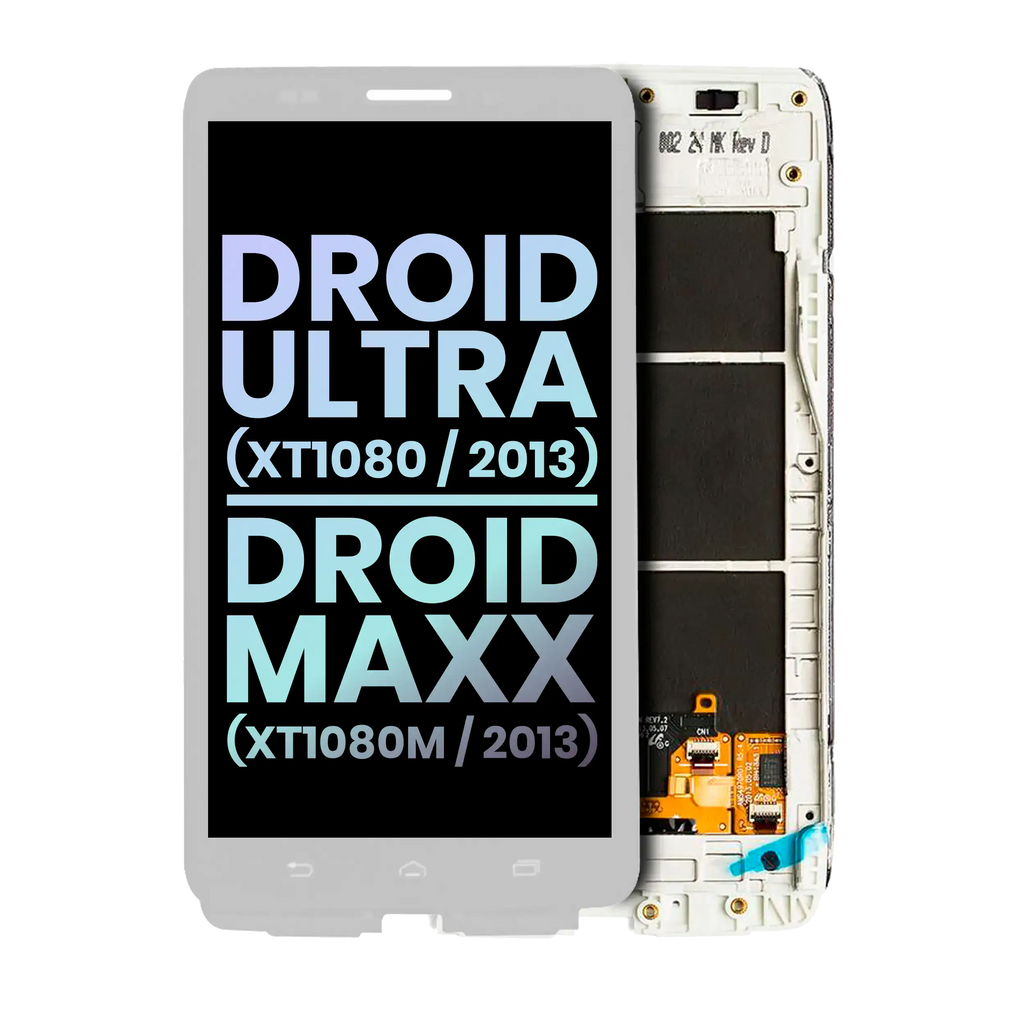 LCD-Display mit Rahmen für Motorola Droid Ultra/Maxx (XT1080) Original OEM Weiß