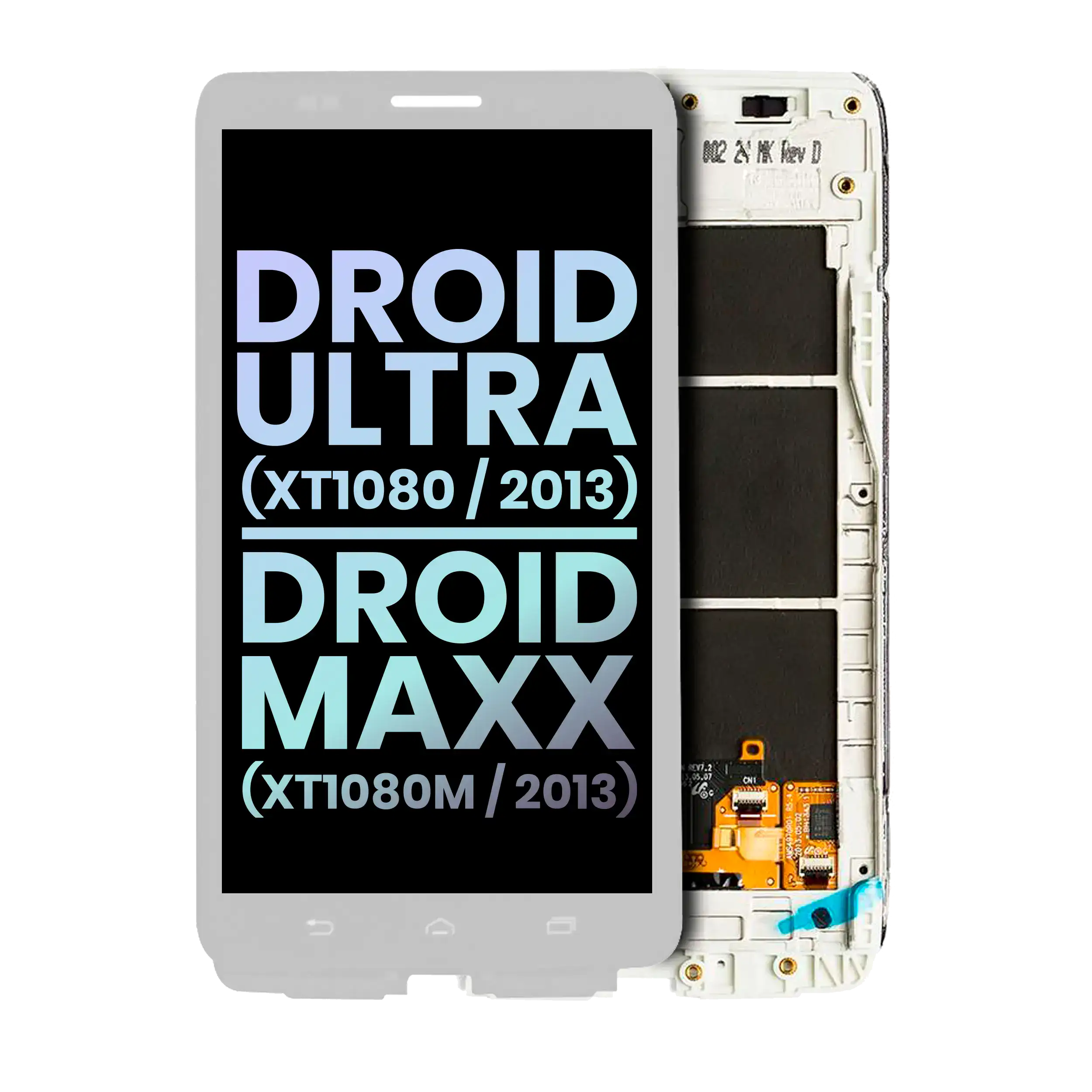 LCD-Display mit Rahmen für Motorola Droid Ultra/Maxx (XT1080) Original OEM Weiß