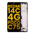 LCD-Display mit Rahmen für Xiaomi Redmi 14C / Poco C75 (Refurbished)