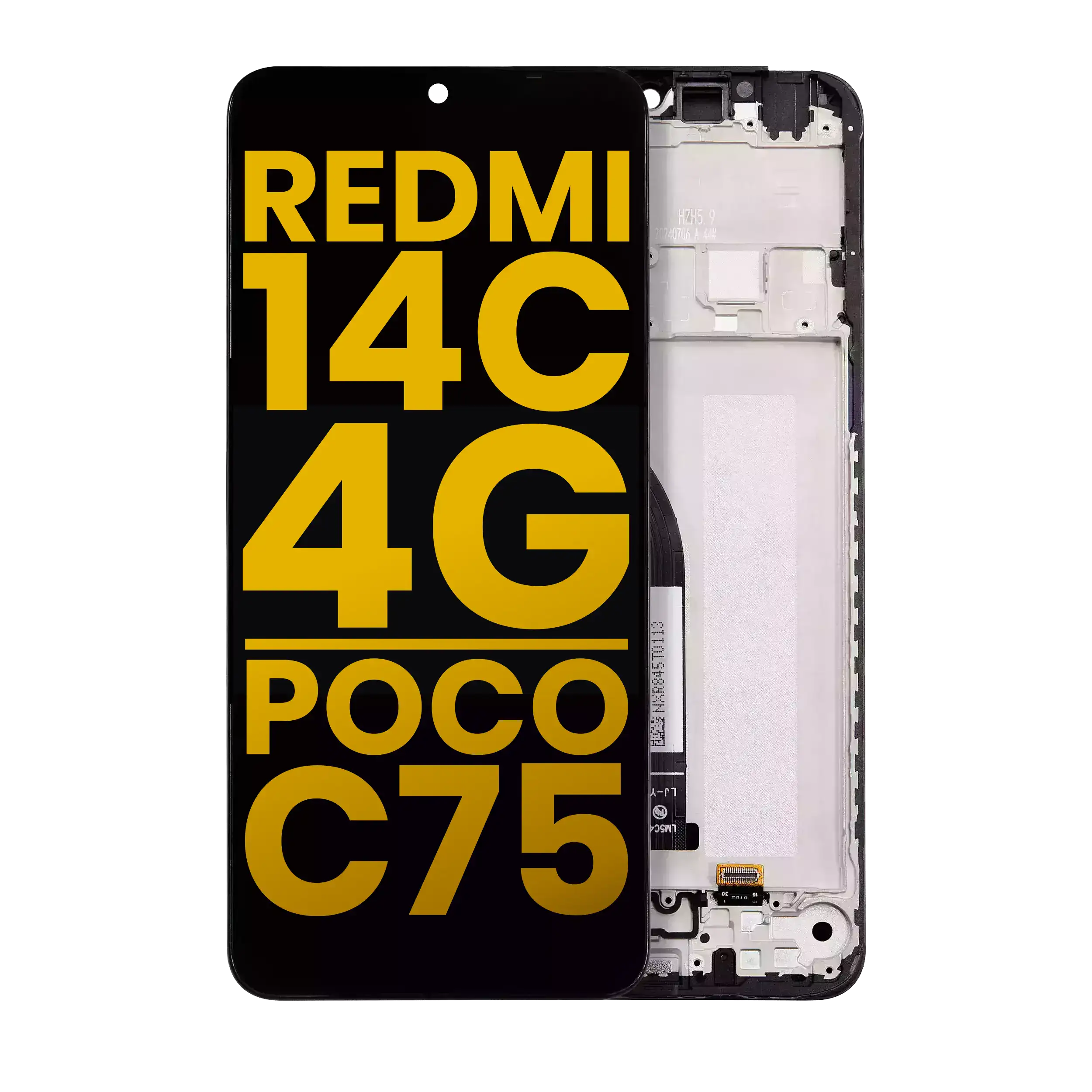LCD-Display mit Rahmen für Xiaomi Redmi 14C / Poco C75 (Refurbished)