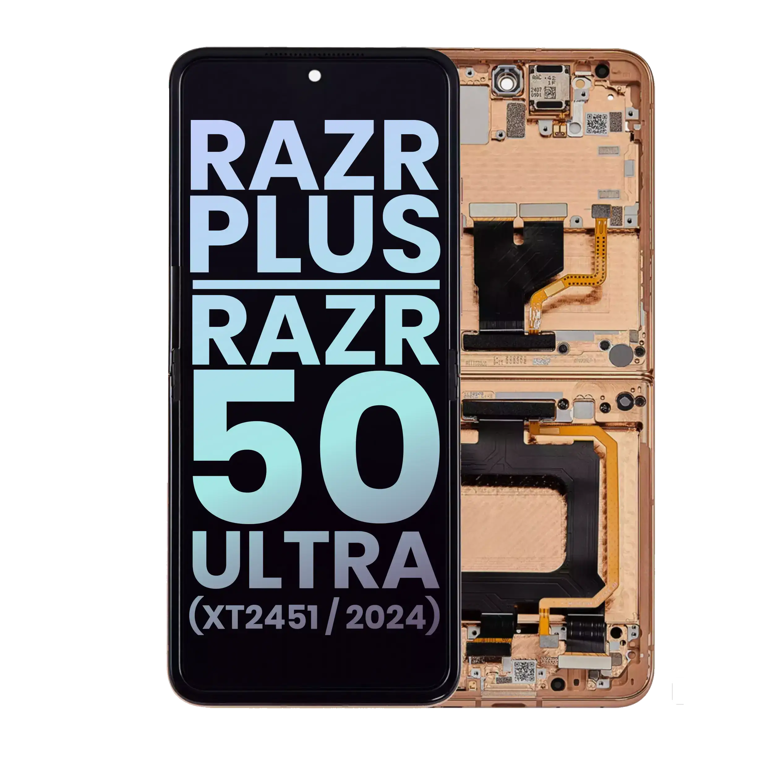Motorola Razr Plus/Ultra Innen-OLED mit Rahmen OEM Peach Fuzz