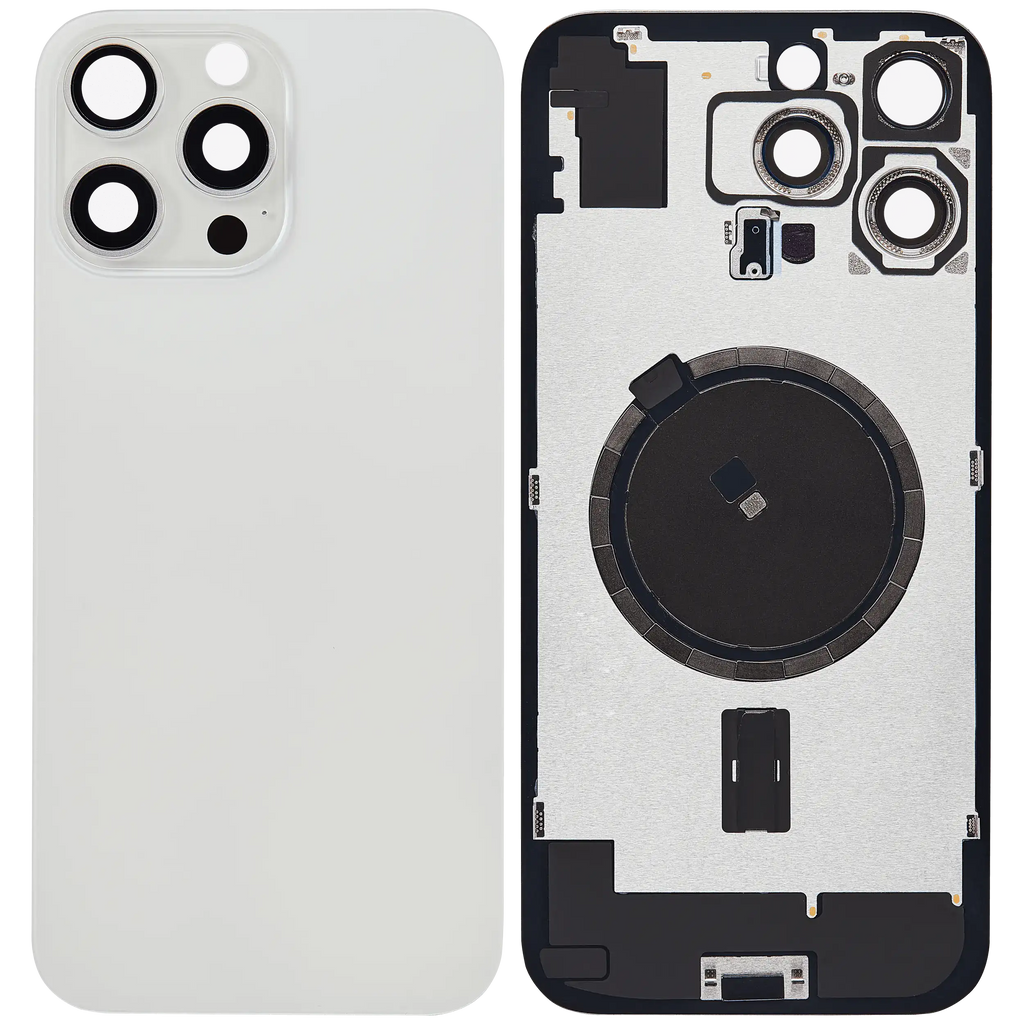 Back cover with MagSafe magnet for iPhone 16 Pro Max (Aftermarket) (White Titanium) (No Logo)