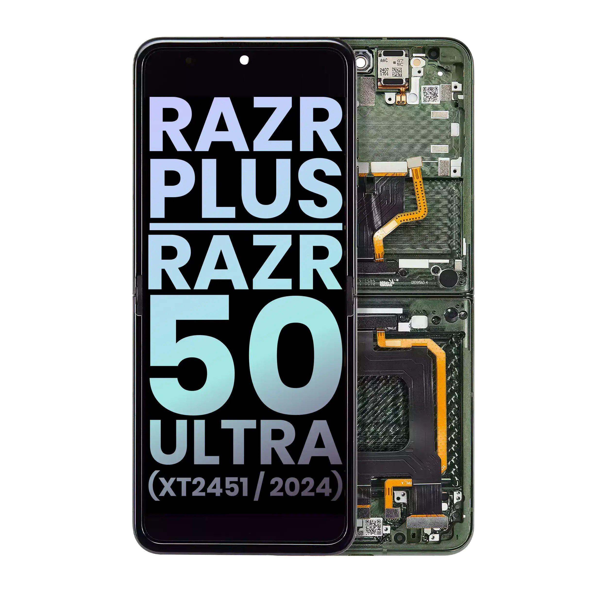 Innen OLED-Display m.Rahmen Motorola Razr Plus 2024/25 50 Ultra Spring Green OEM