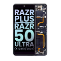 Innen OLED-Display mit Rahmen für Motorola Razr Plus/50 Ultra OEM Blau