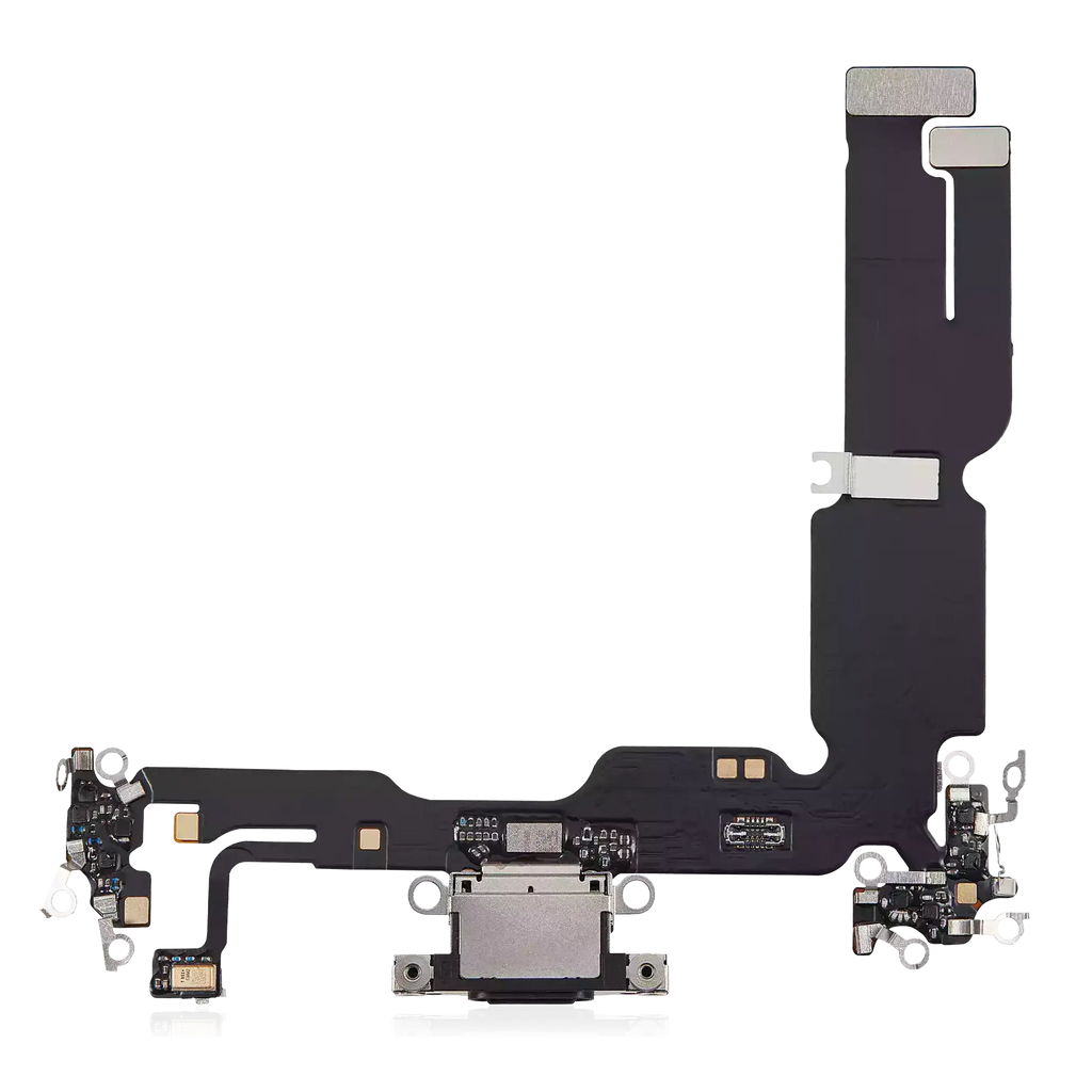 Flexibles Ladeanschlusskabel für iPhone 15 Plus (Aftermarket Plus, Schwarz)