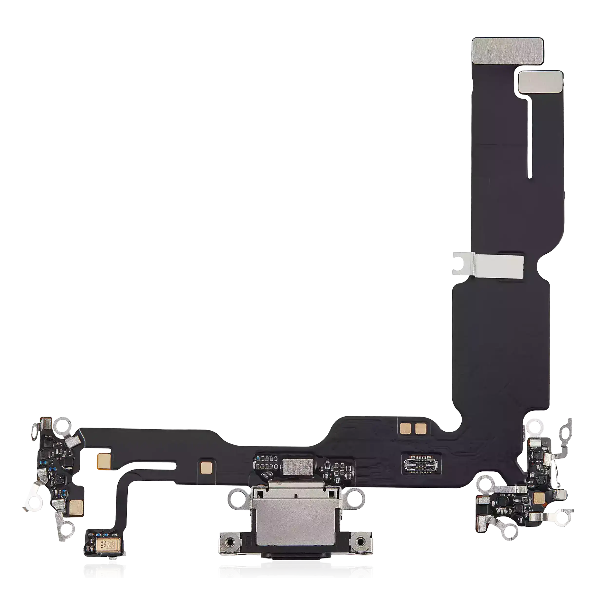Flexibles Ladeanschlusskabel für iPhone 15 Plus (Aftermarket Plus, Schwarz)