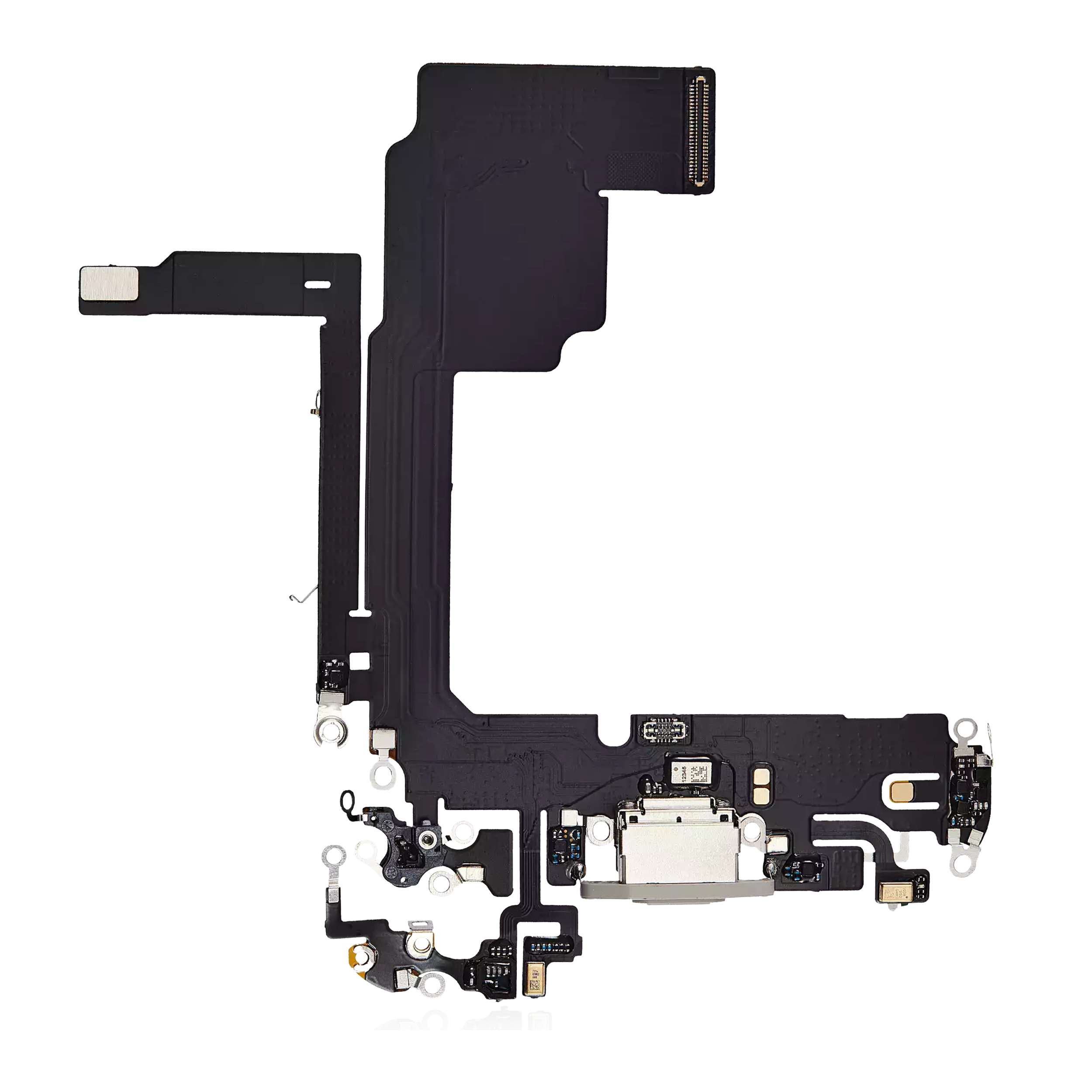 Ladebuchse Flexkabel für iPhone 15 Pro (Aftermarket Plus) (Weiß Titanium)