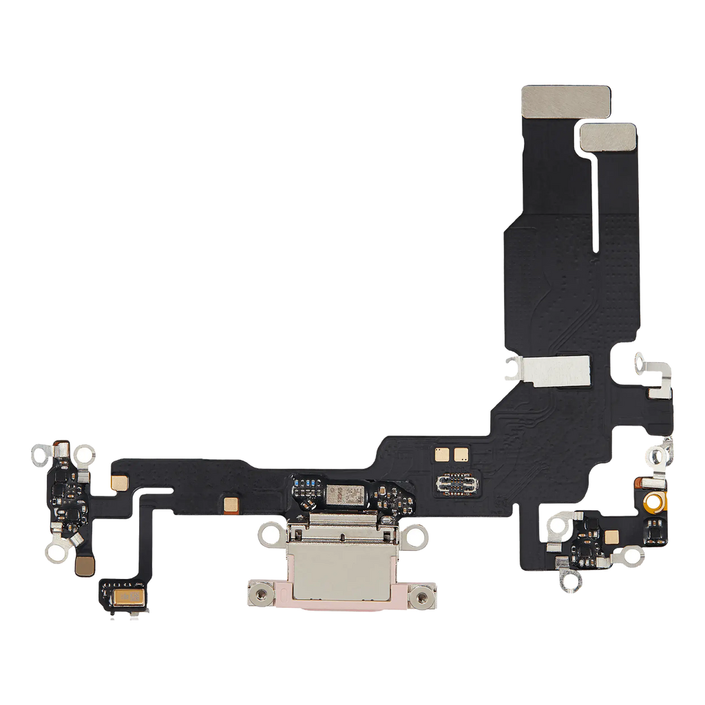 Ladebuchse-Flexkabel für iPhone 15 (Aftermarket Plus) (Pink)