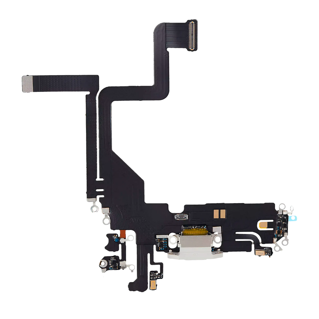 Charging Port Flex Cable for iPhone 14 Pro (OEM Pull, Used, Silver)