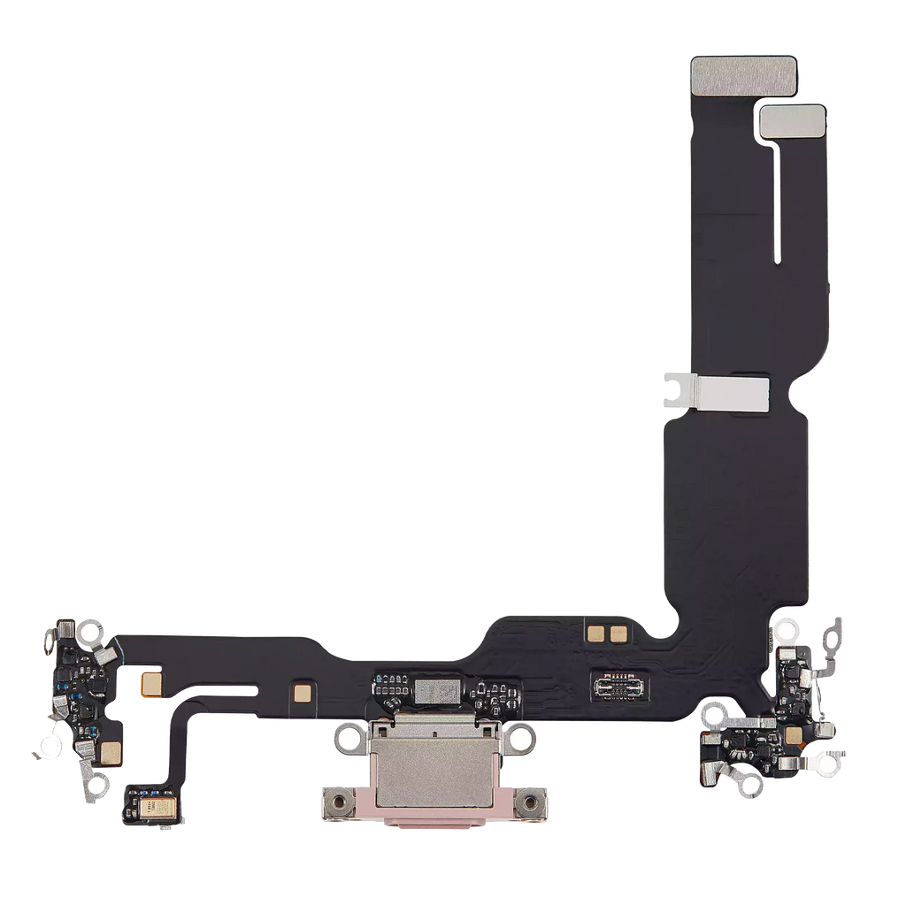 Ladebuchse-Flexkabel für iPhone 15 Plus (Aftermarket Plus) (Pink)