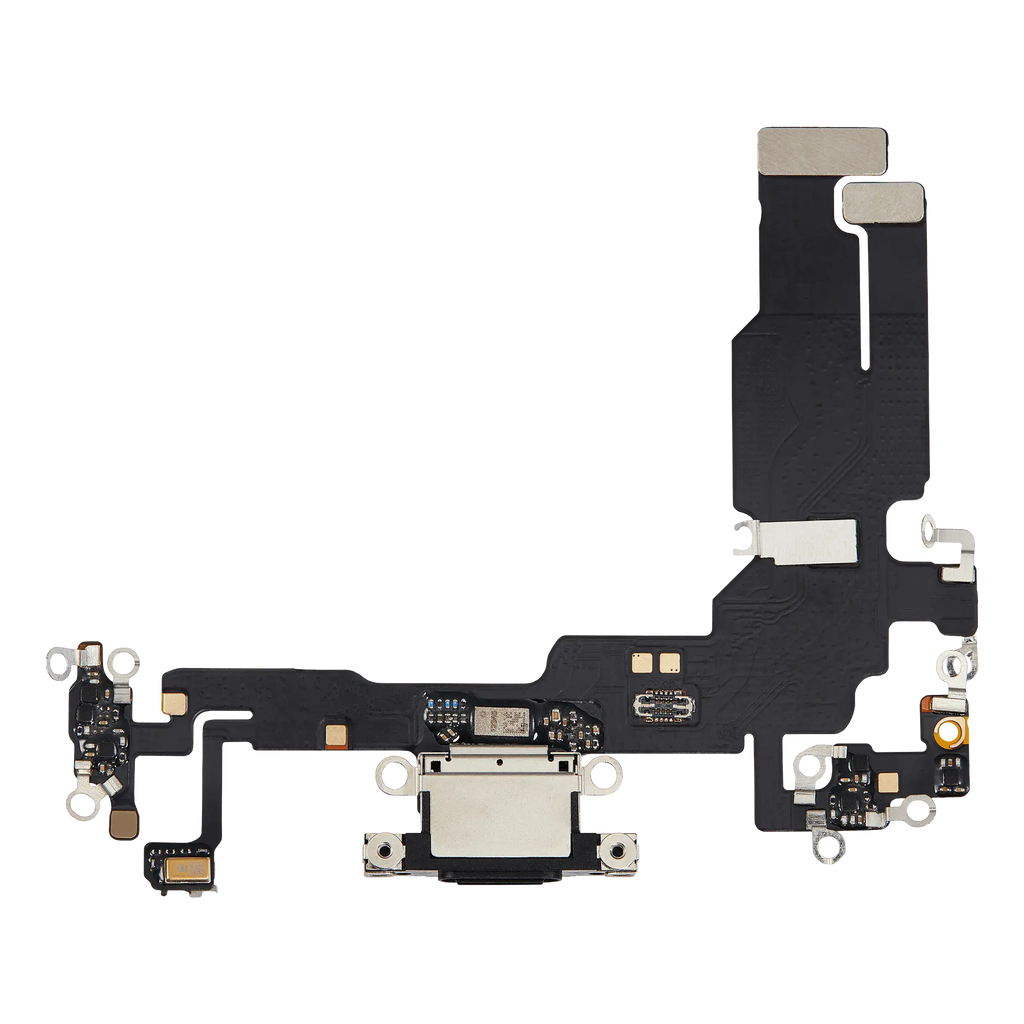 Ladebuchse-Flexkabel für iPhone 15 (Aftermarket Plus) (Schwarz)
