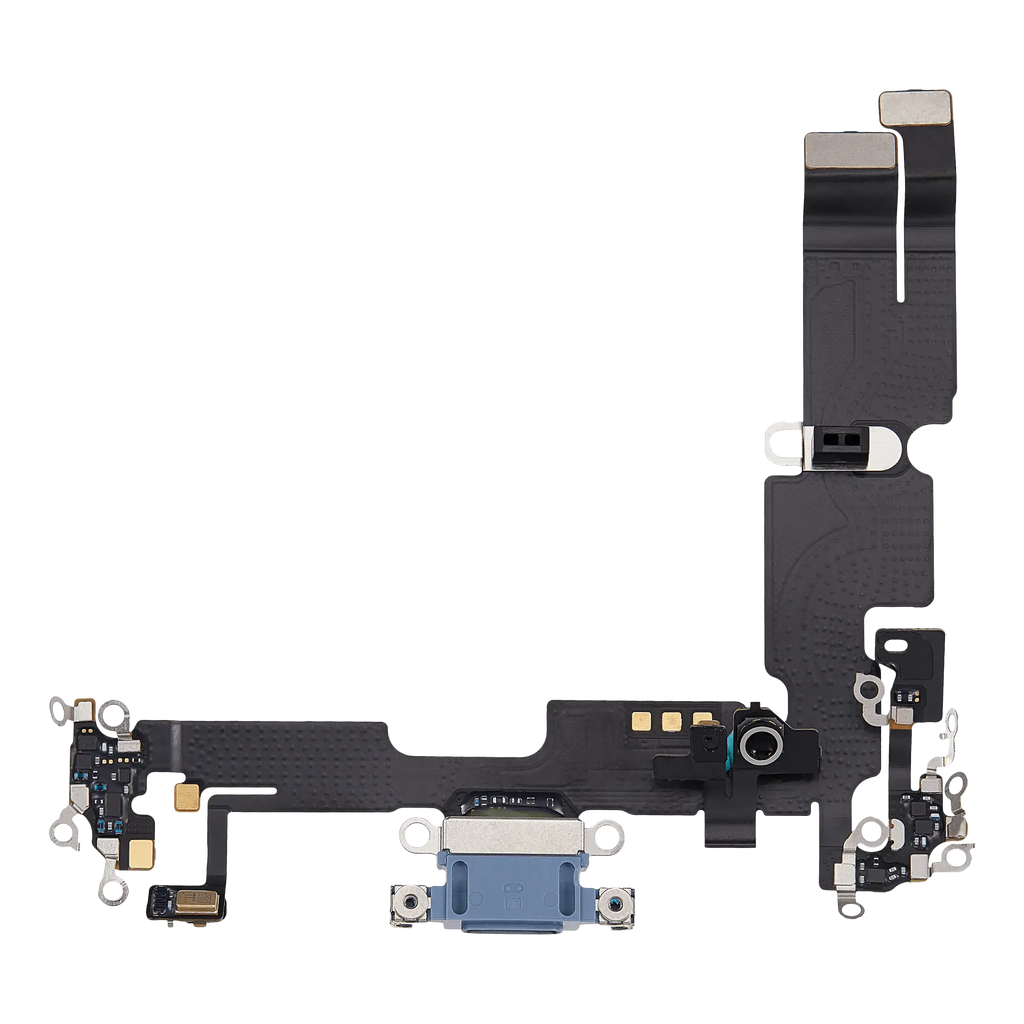 Flexibles Ladebuchsenkabel für iPhone 14 Plus (gebrauchter OEM-Ausbau) (Blau)