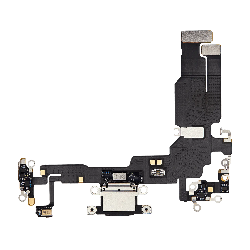 Ladebuchsen-Flexkabel für iPhone 15 (Premium) (Schwarz)