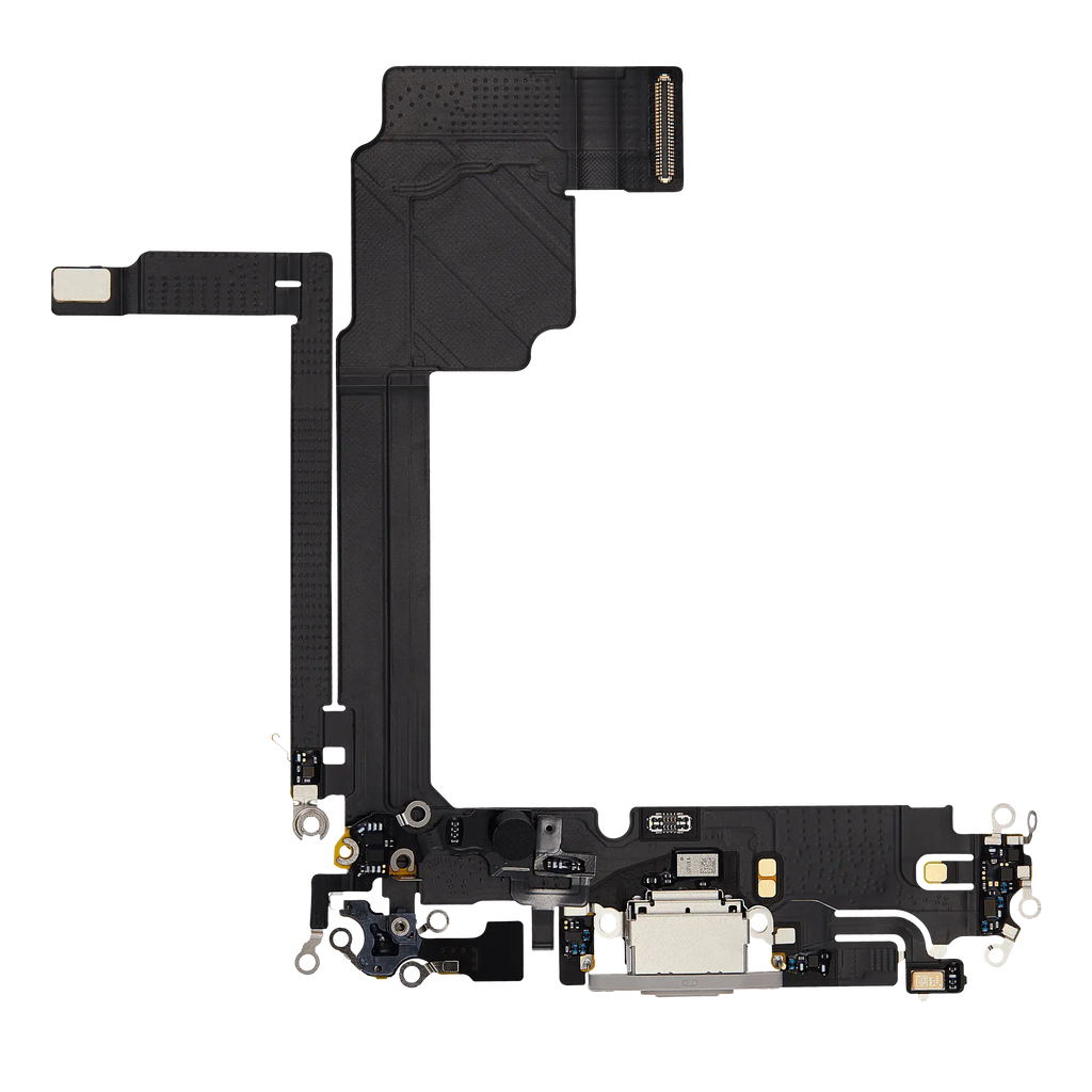 Ladebuchse-Flexkabel für iPhone 15 Pro Max (Premium) (Weiß Titanium)