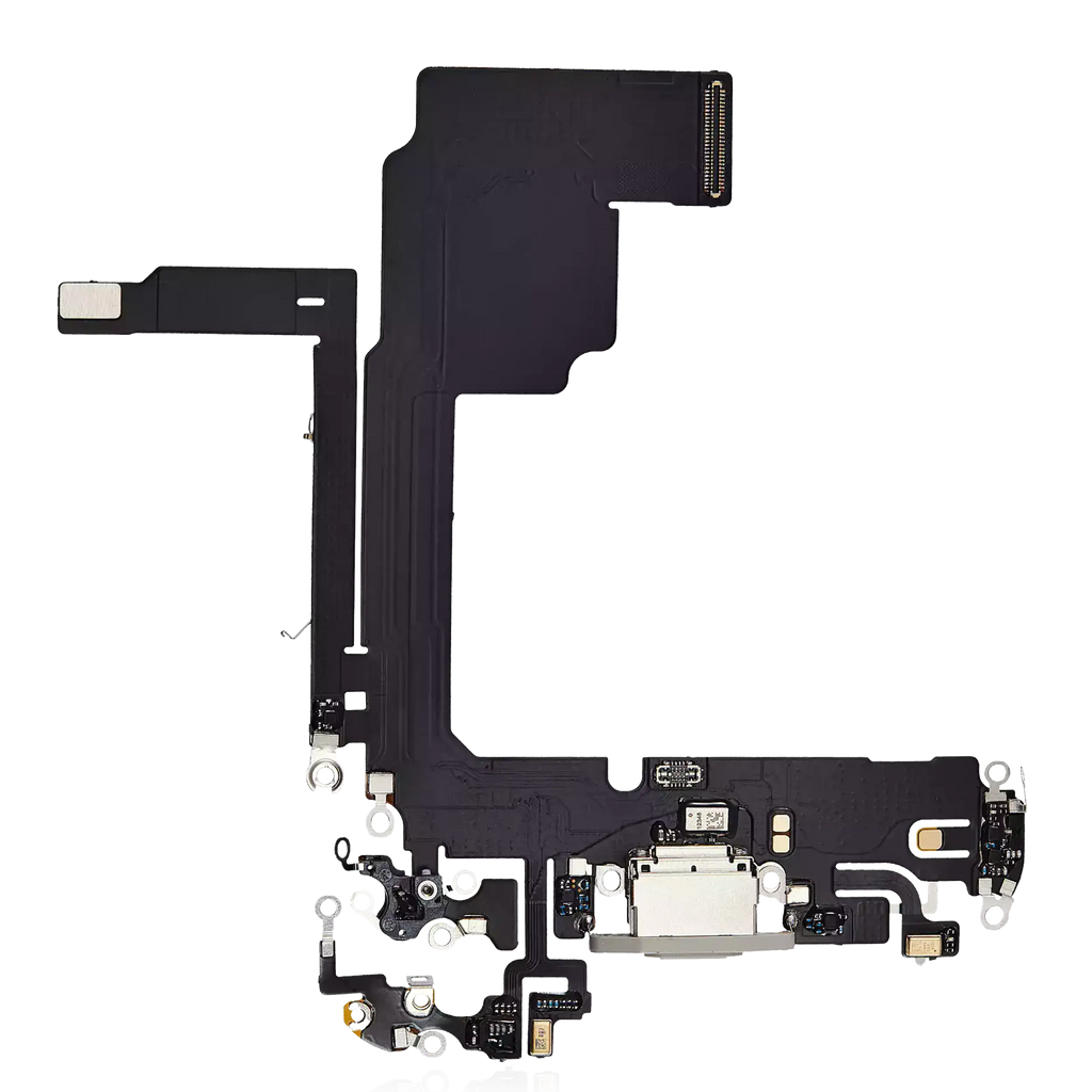 Ladebuchse-Flexkabel für iPhone 15 Pro (Premium) (Weiß Titanium)
