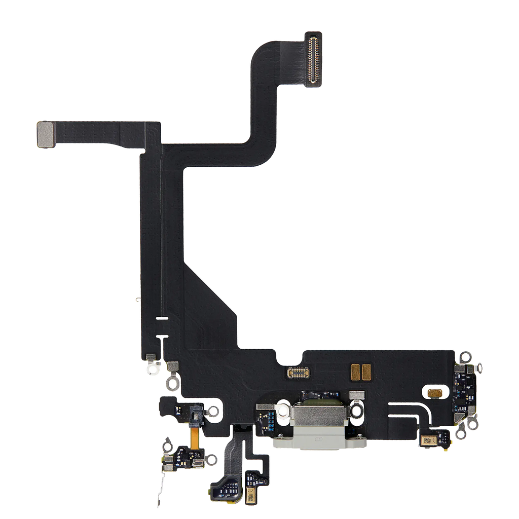 Charging Port Flex Cable for iPhone 13 Pro (Used, OEM Pull) (Silver)