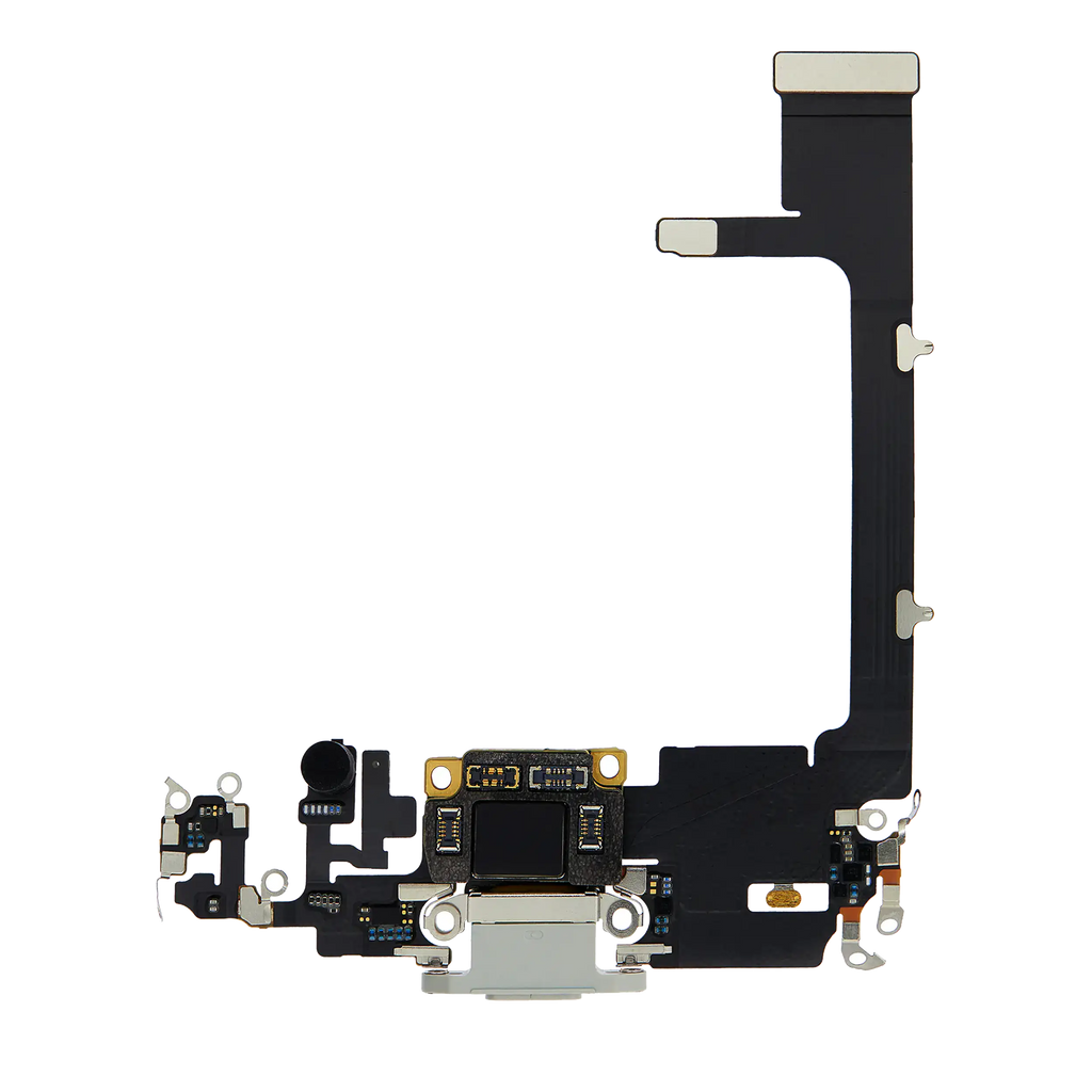 Charging Port Flex Cable with PCB for iPhone 11 Pro (Used OEM Part, Silver)