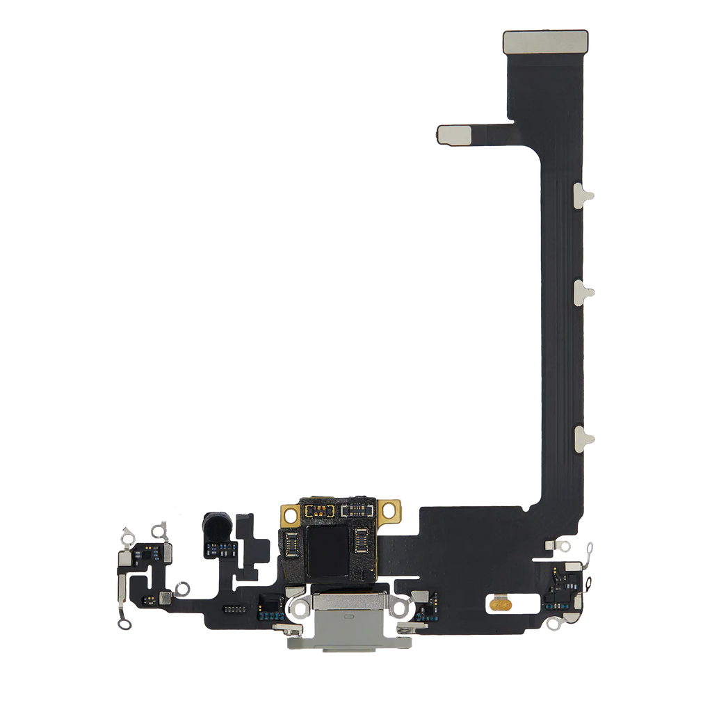 Ladebuchse-Flexkabel mit Platine für iPhone 11 Pro Max (Used OEM Pull) (Silber)