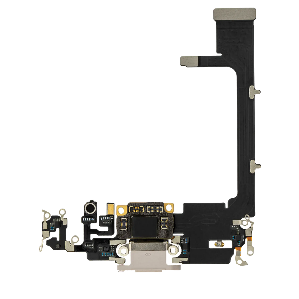 Ladebuchse-Flexkabel mit Platine für iPhone 11 Pro (Aftermarket Plus) (Silber)