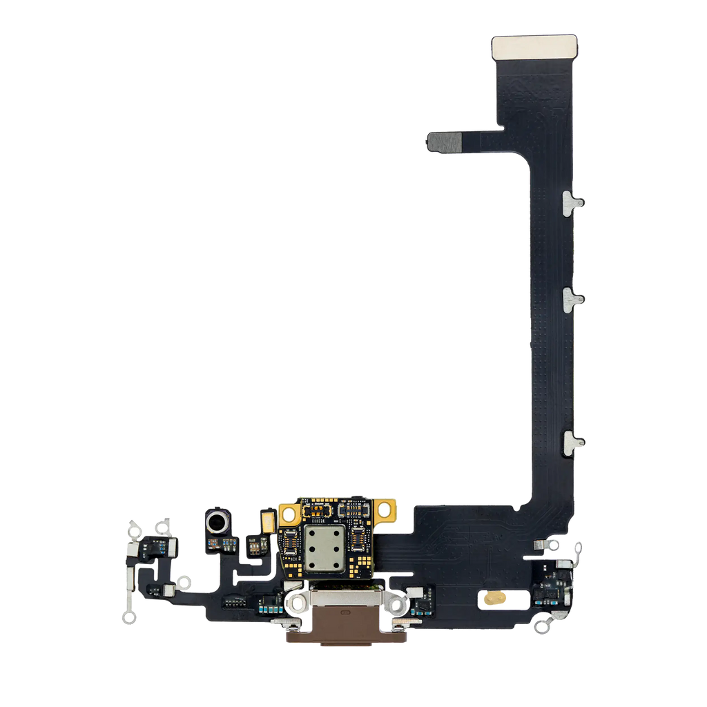 Ladebuchse Flexkabel mit Platine für iPhone 11 Pro Max (Aftermarket Plus) (Gold)