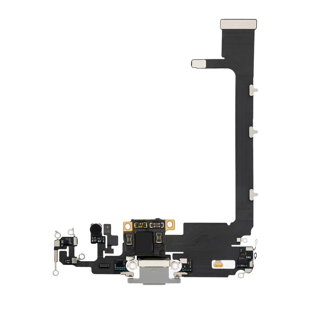 Ladebuchse-Flexkabel mit Platine für iPhone 11 Pro Max (Premium) (Silber)