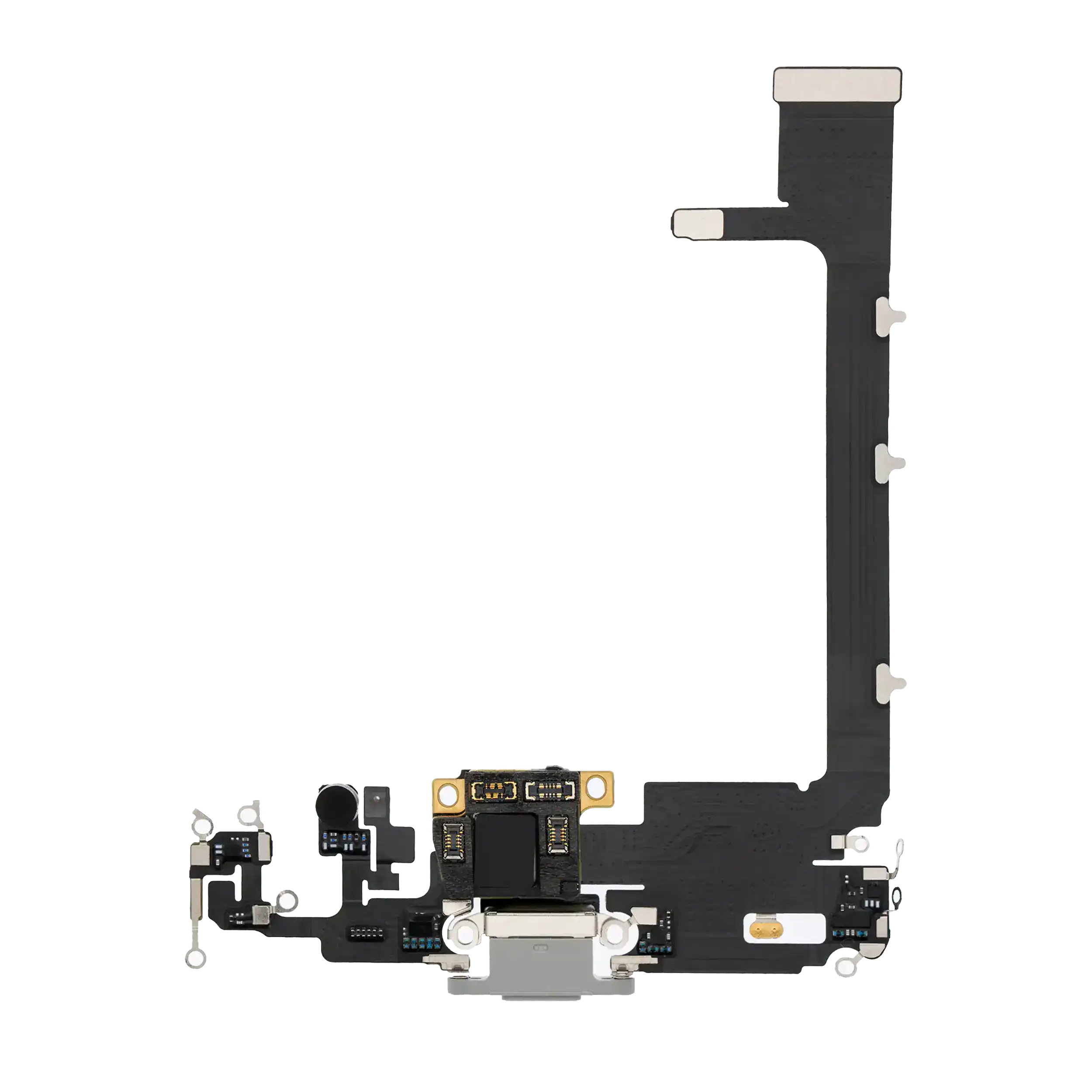 Ladebuchse-Flexkabel mit Platine für iPhone 11 Pro Max (Premium) (Silber)