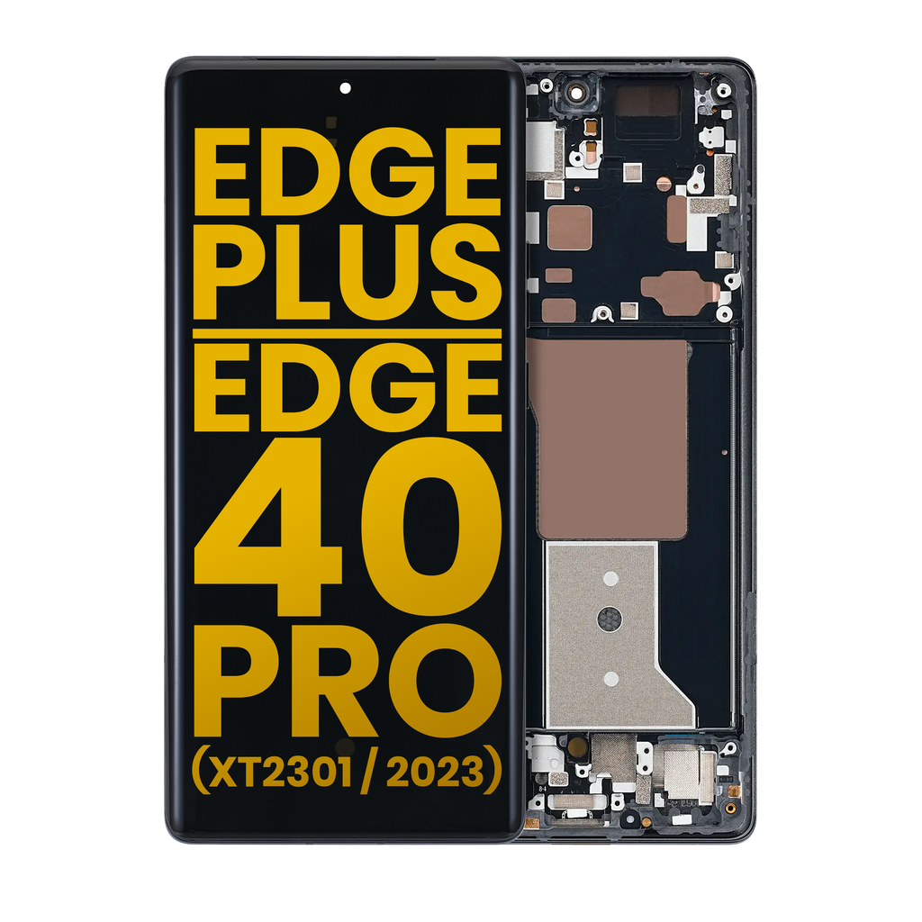 OLED Display with Frame for Motorola Edge Plus / Edge 40 Pro (XT2301 / 2023) (Refurbished) (Interstellar Black)