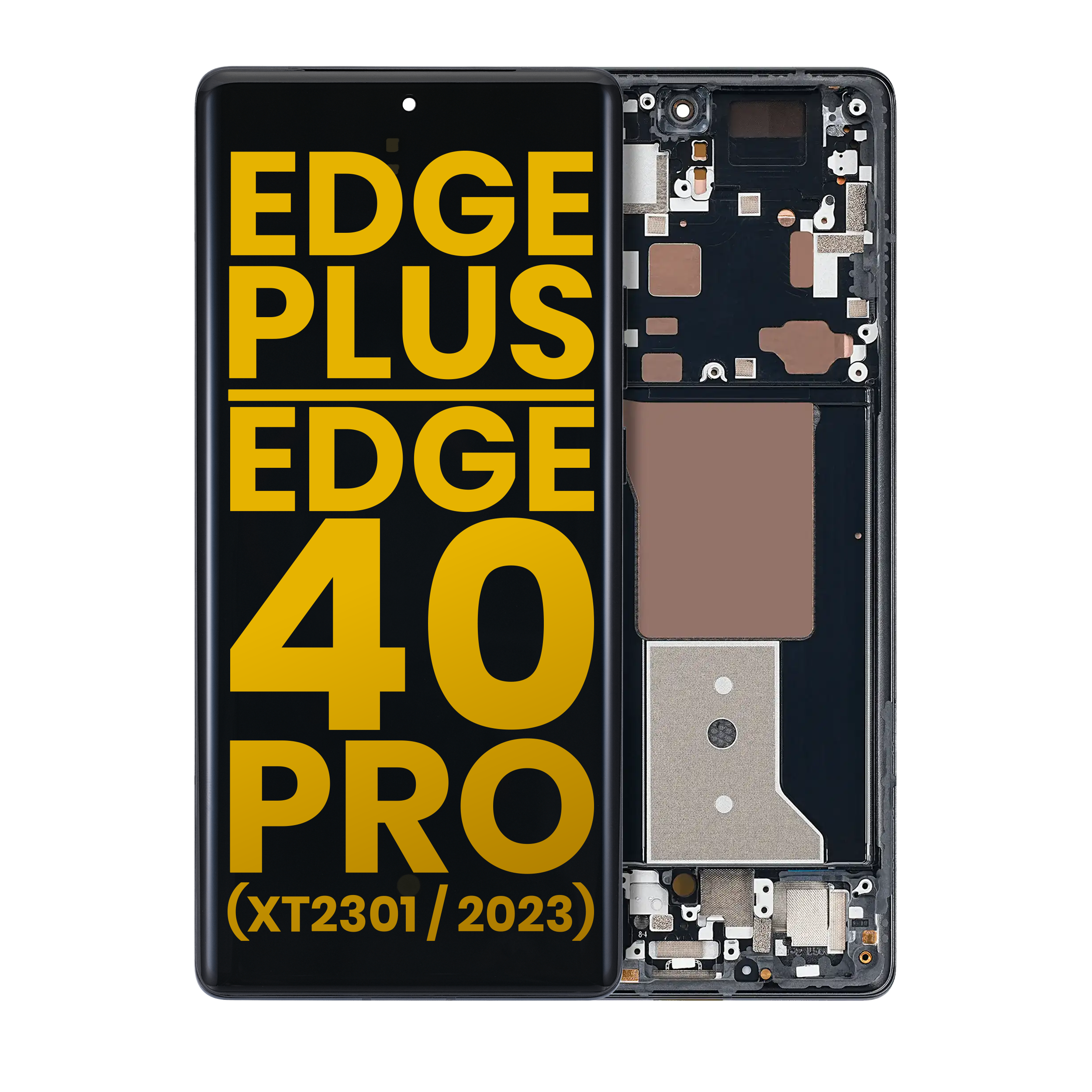 OLED Display with Frame for Motorola Edge Plus / Edge 40 Pro (XT2301 / 2023) (Refurbished) (Interstellar Black)