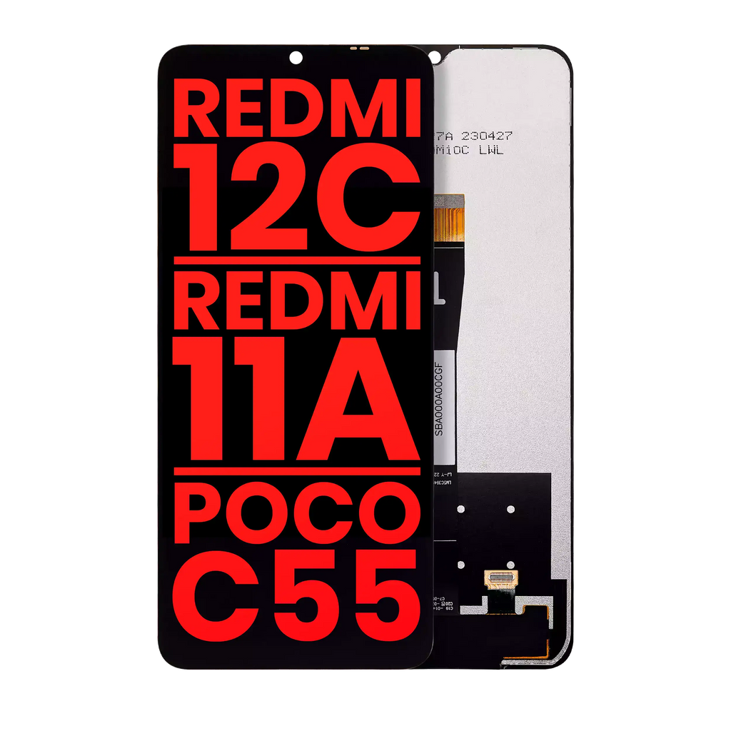 LCD-Display ohne Rahmen für Xiaomi Redmi 12C/11A/Poco C55 (Aftermarket Plus)
