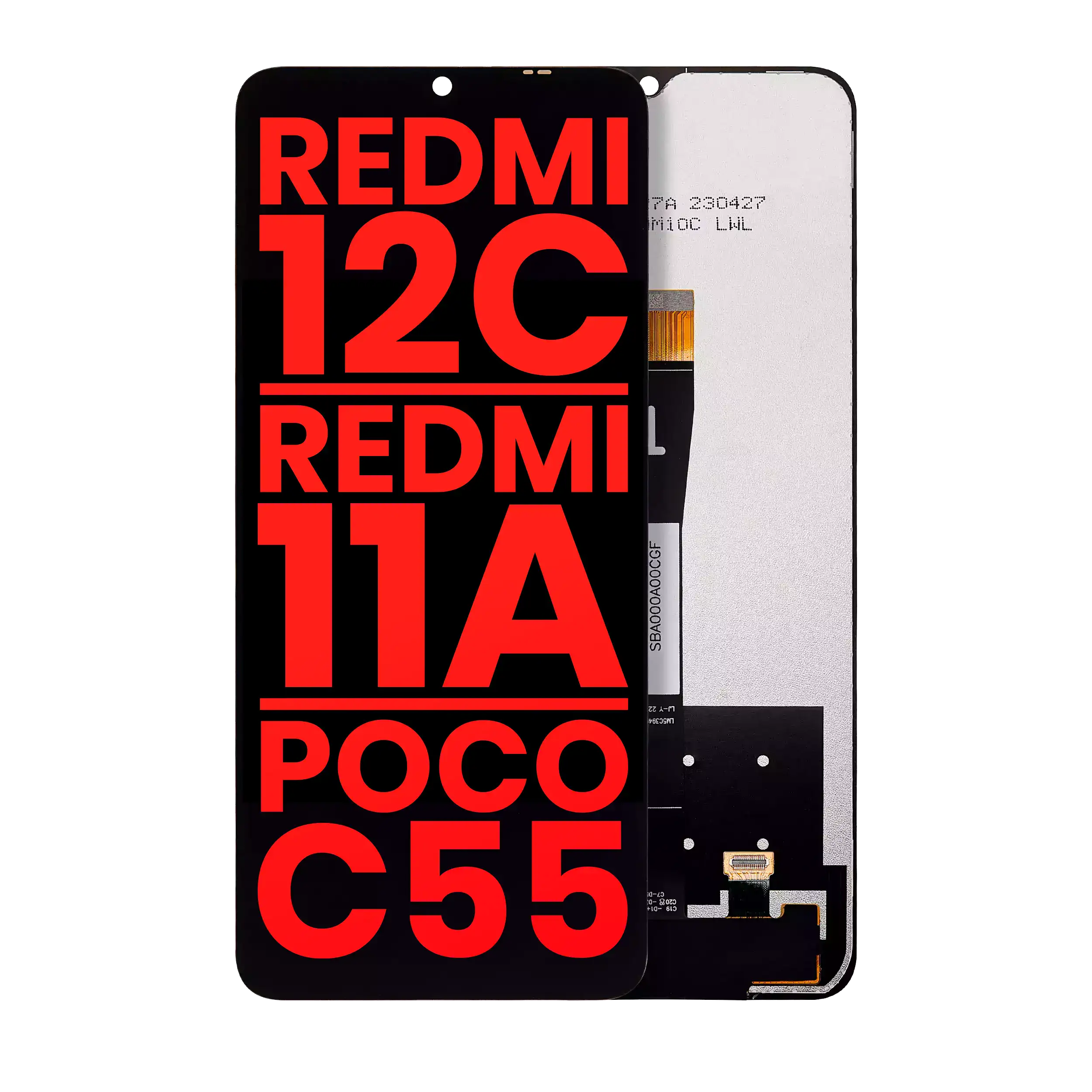 LCD-Display ohne Rahmen für Xiaomi Redmi 12C/11A/Poco C55 (Aftermarket Plus)